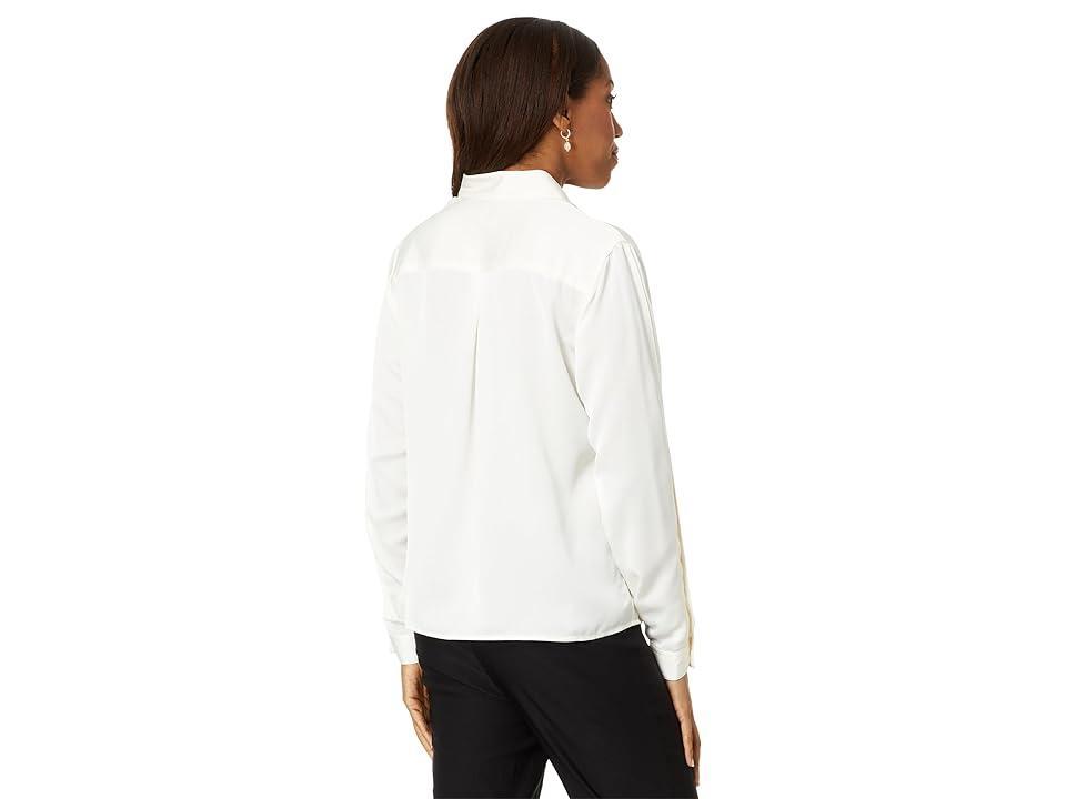 NIC+ZOE Satin Chiffon Shirt (Classic Cream) Women's Clothing Product Image