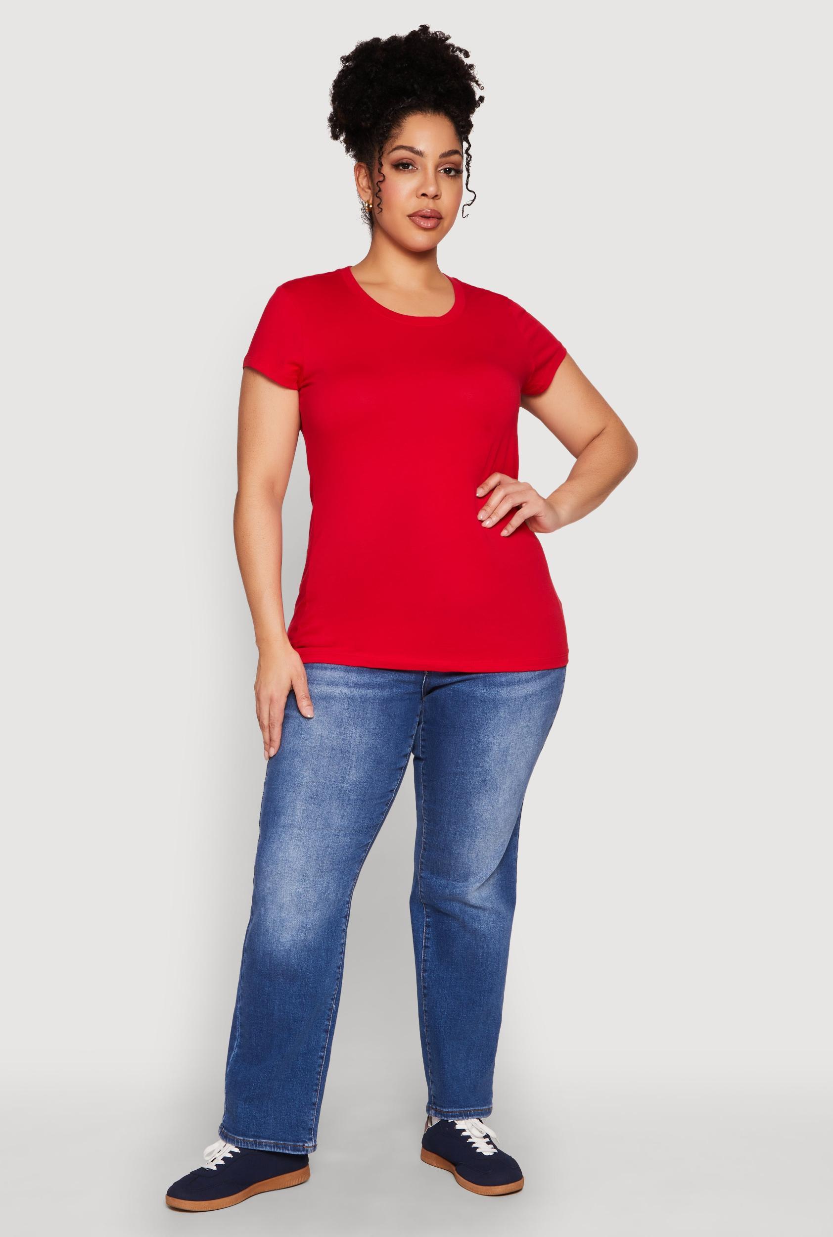 Womens Plus Size Basic Crew Neck Tee Product Image