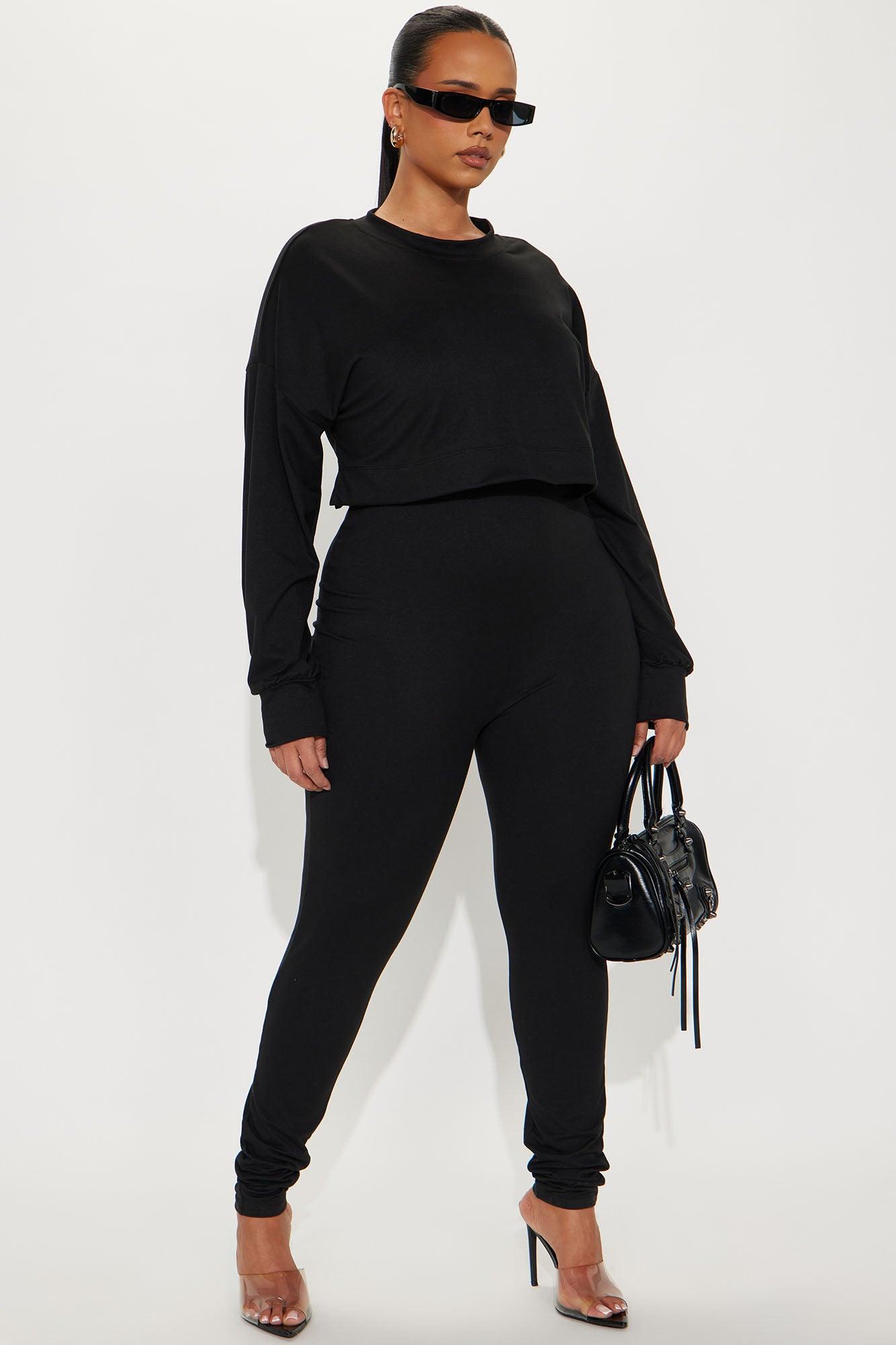 Playing Nice 2 Piece Jumpsuit Set - Black Product Image