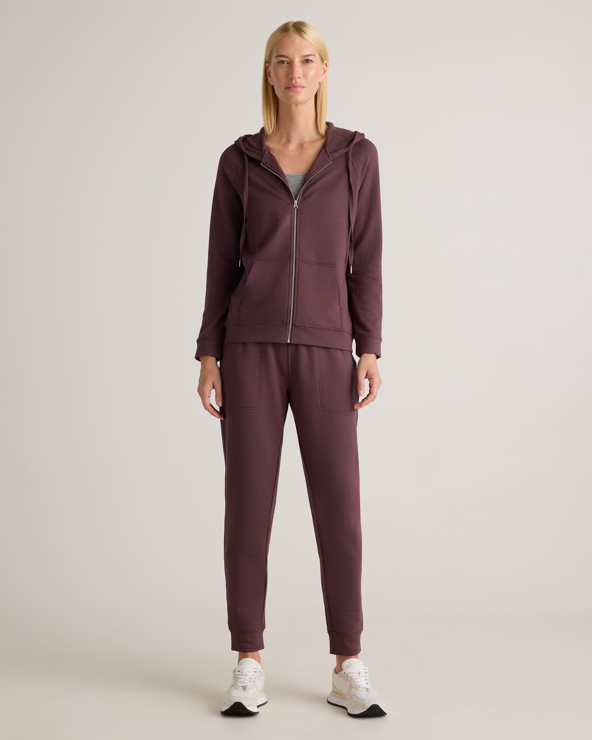 Quince | Women's SuperSoft Fleece Zip Up Hoodie Lenzing Modal Product Image