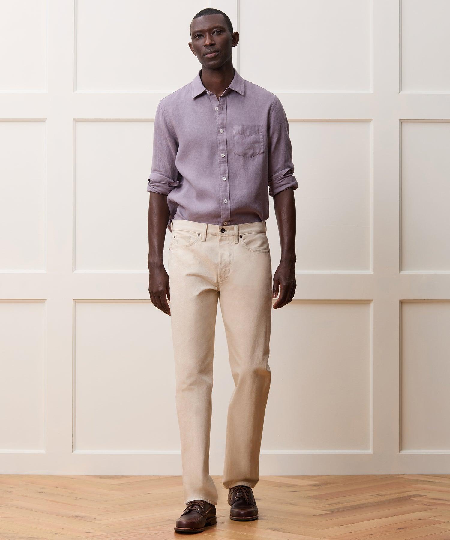 Sea Soft Irish Linen Point Collar Shirt Product Image