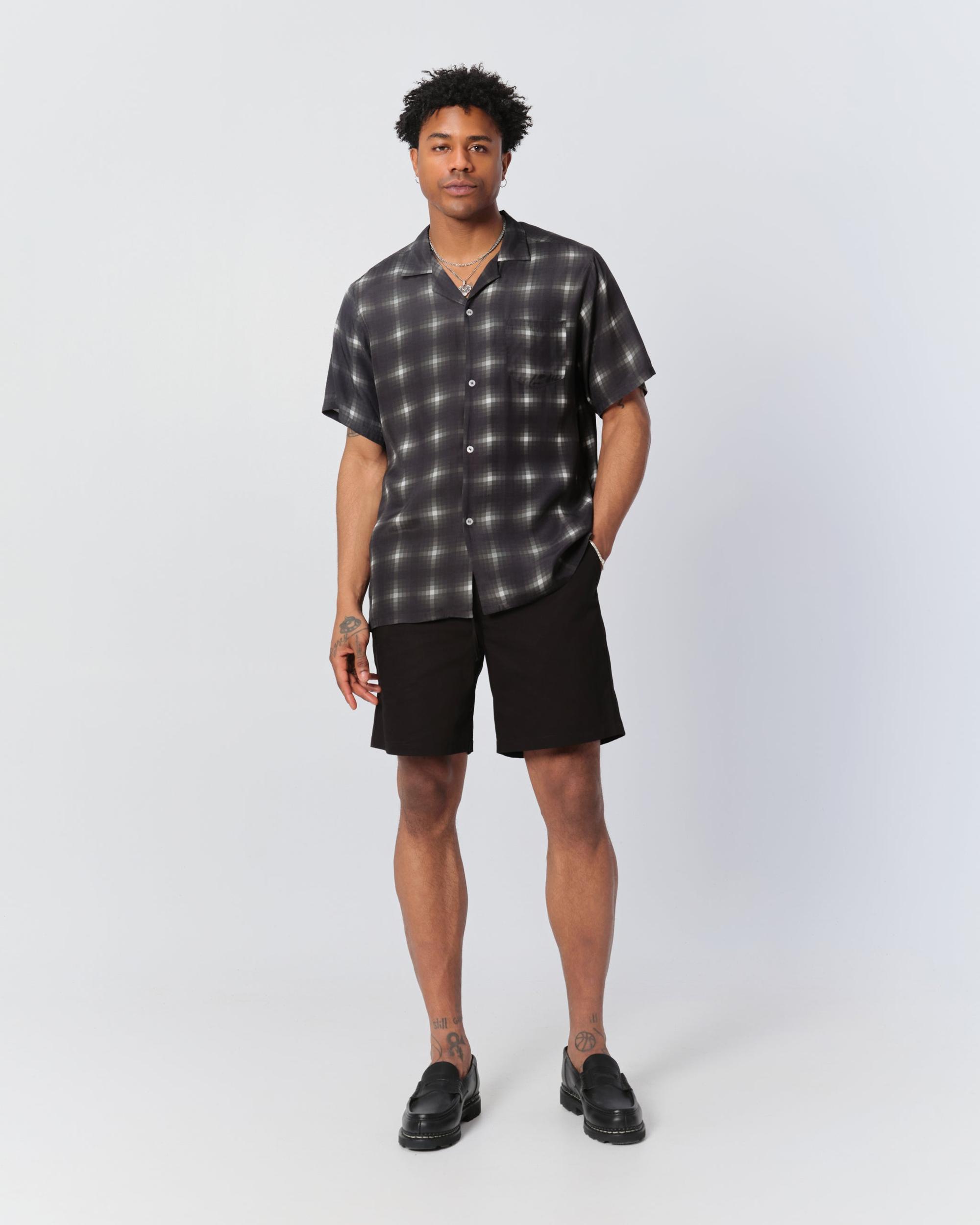Black Herringbone Leisure Short Product Image