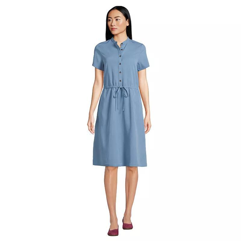 Women's Lands' End Button Front Shirtdress, Size: XL, Lily Medallion Tile Product Image