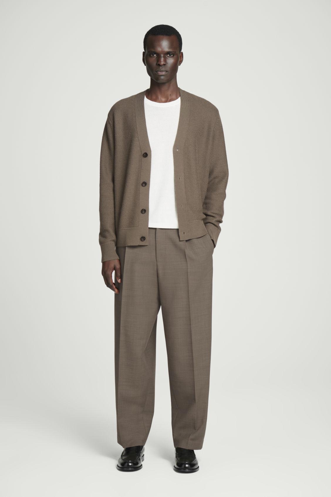 TEXTURED MERINO WOOL CARDIGAN Product Image