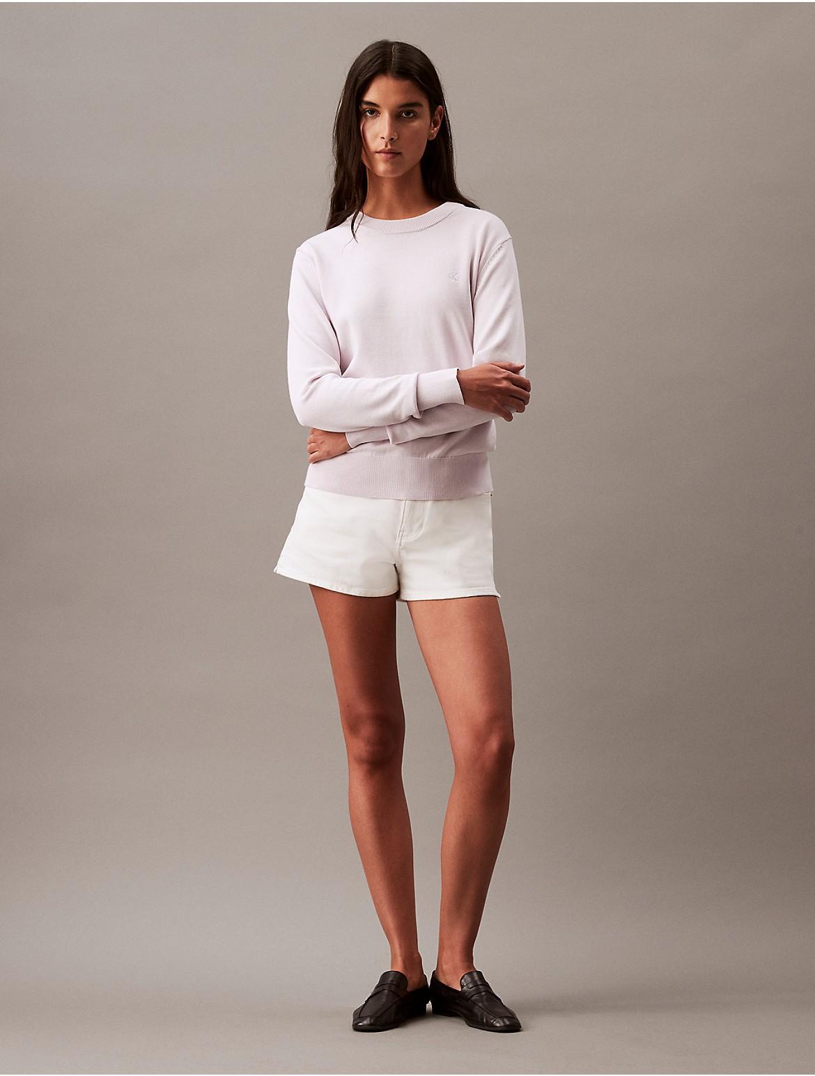 Calvin Klein Women's Smooth Cotton Sweater - White - XL Product Image