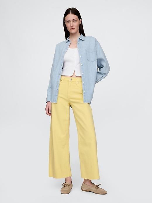 High Rise Stride Wide-Leg Ankle Jeans Product Image
