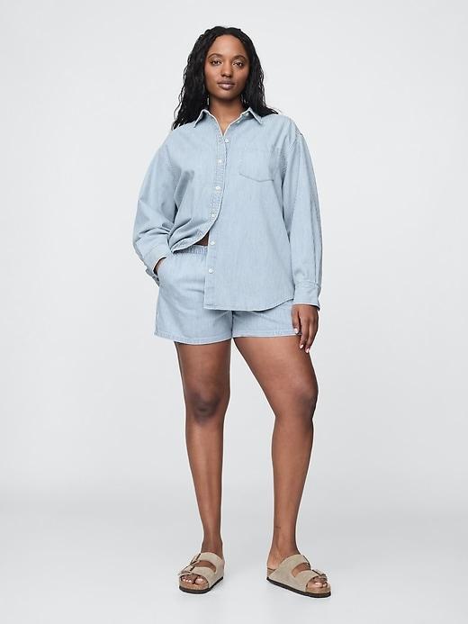 Denim Stripe Big Shirt Product Image