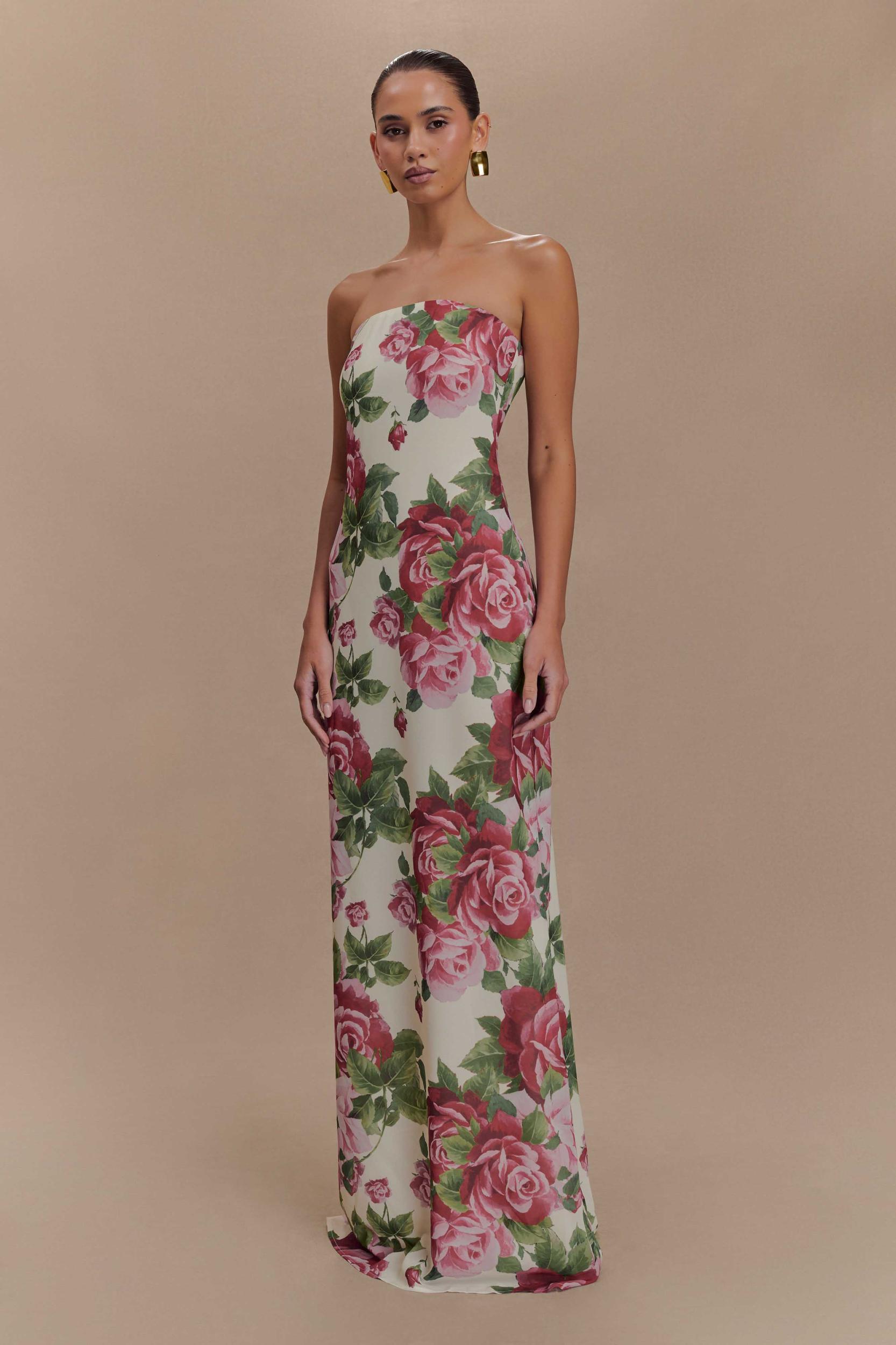 Ella Strapless Chiffon Maxi Dress - Sonia Rose Print Product Image