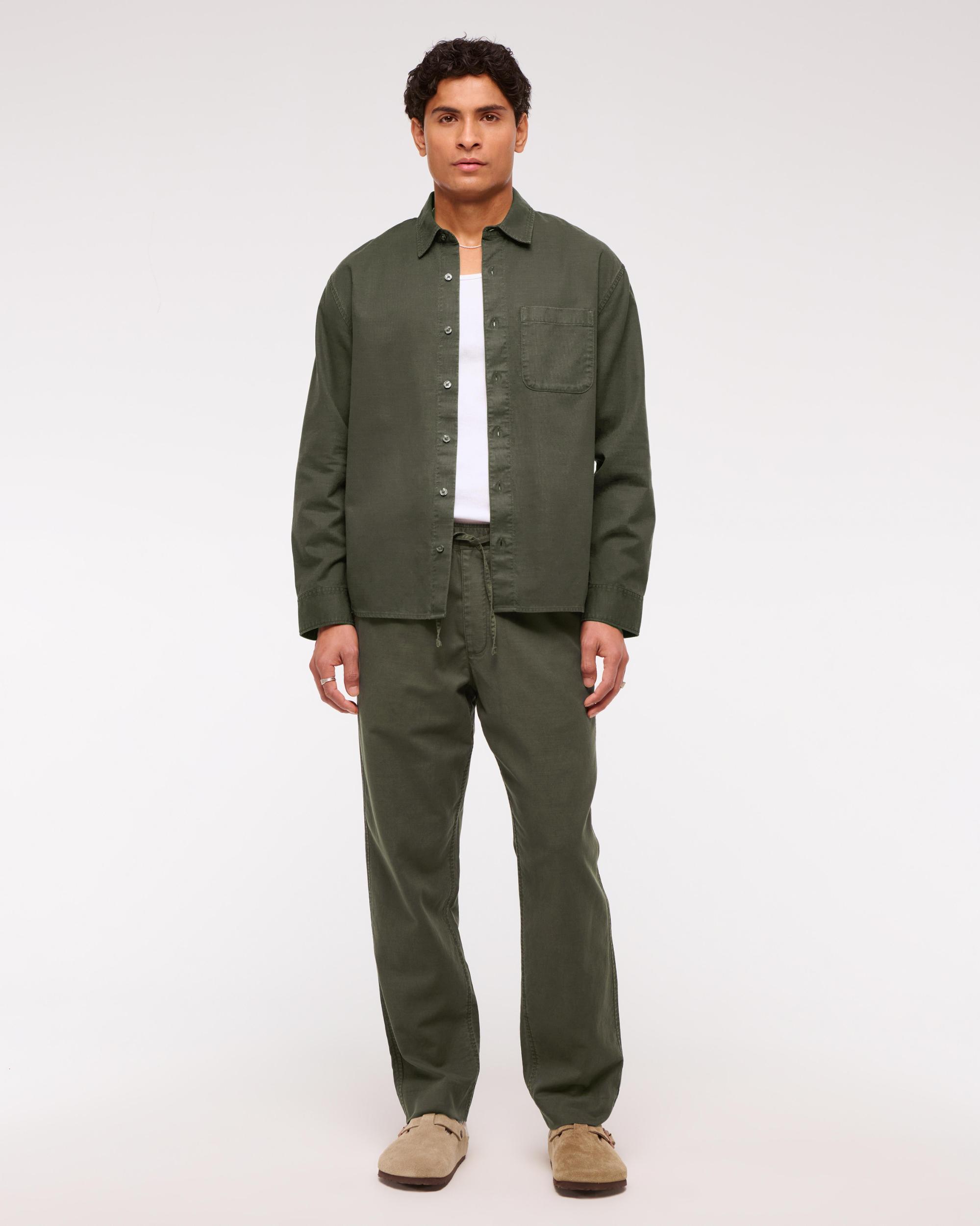Long-Sleeve Garment Dye Button-Up Shirt Product Image