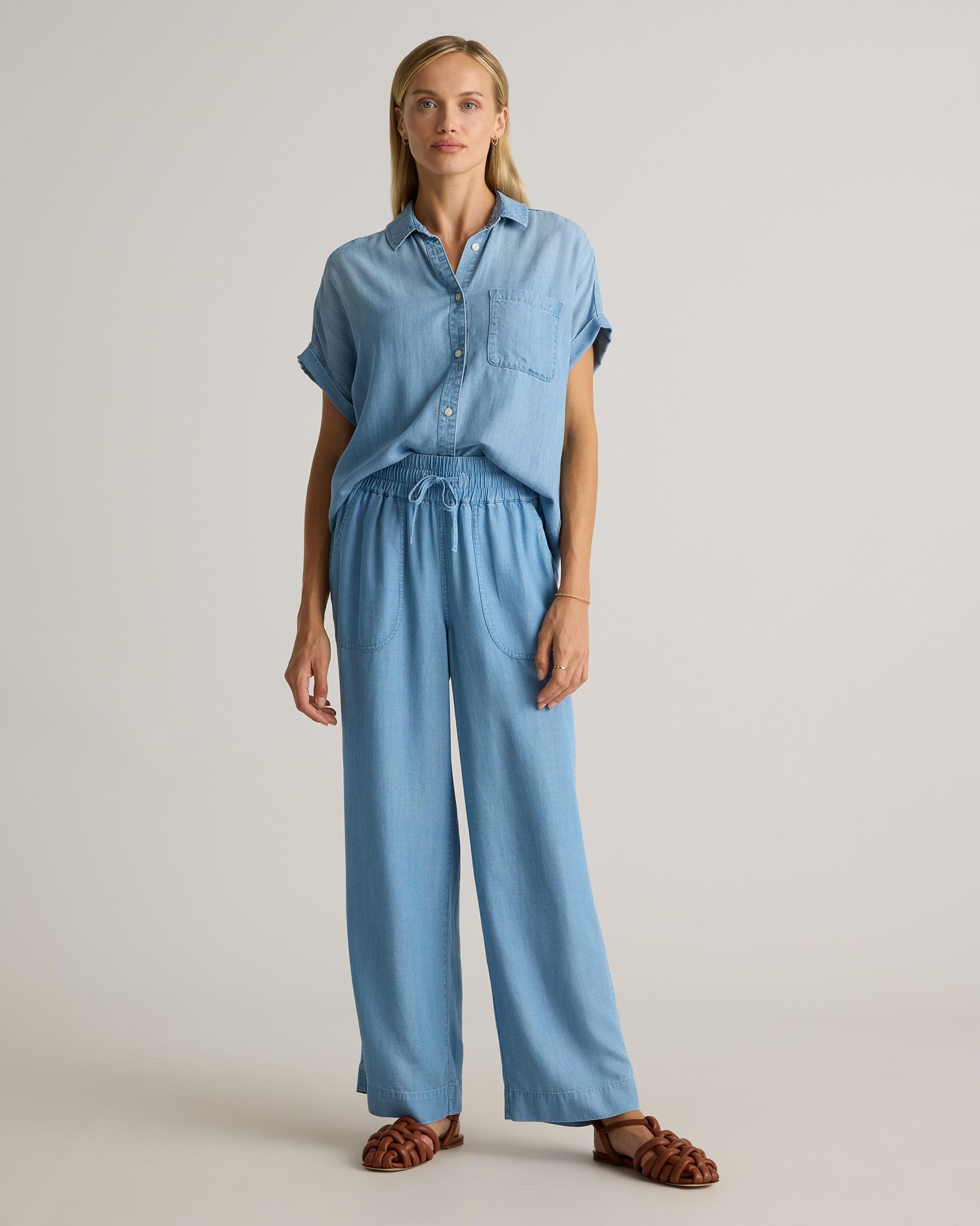 Quince | Women's Pull-On Tencel Chambray Pants Size XL Product Image