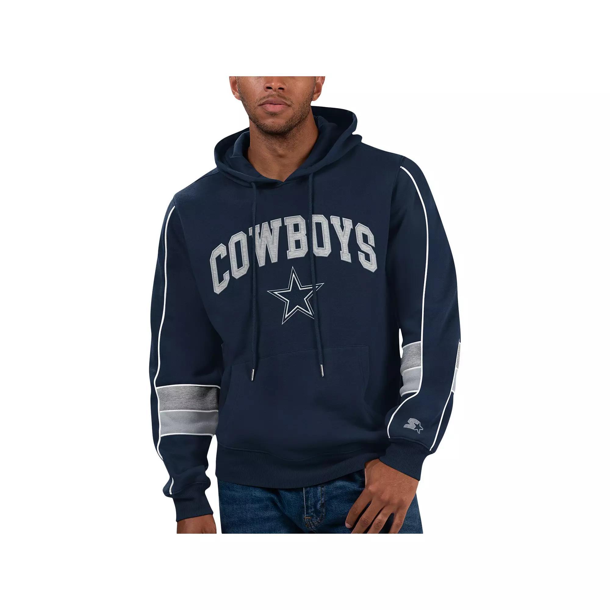 Mens Starter Dallas Cowboys Captain Pullover Hoodie Blue Product Image