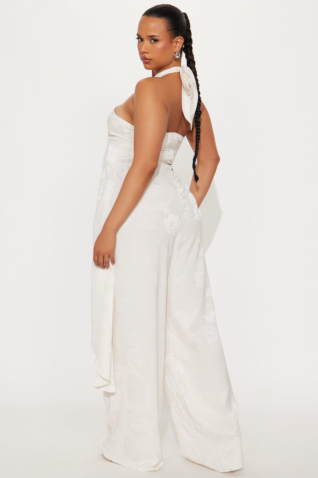 Take Me With You Satin Jumpsuit - Champagne Product Image