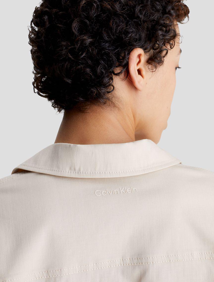 Cropped Tencel Button-Down Shirt Product Image