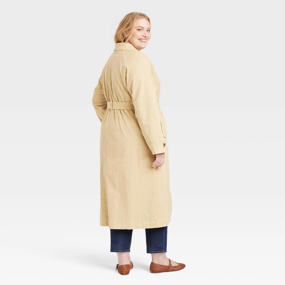 Womens Long Sleeve Trench Coat - Universal Thread Tan 1X Product Image