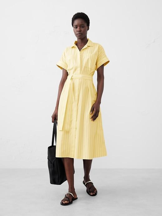 Tie-Waist Midi Shirtdress Product Image