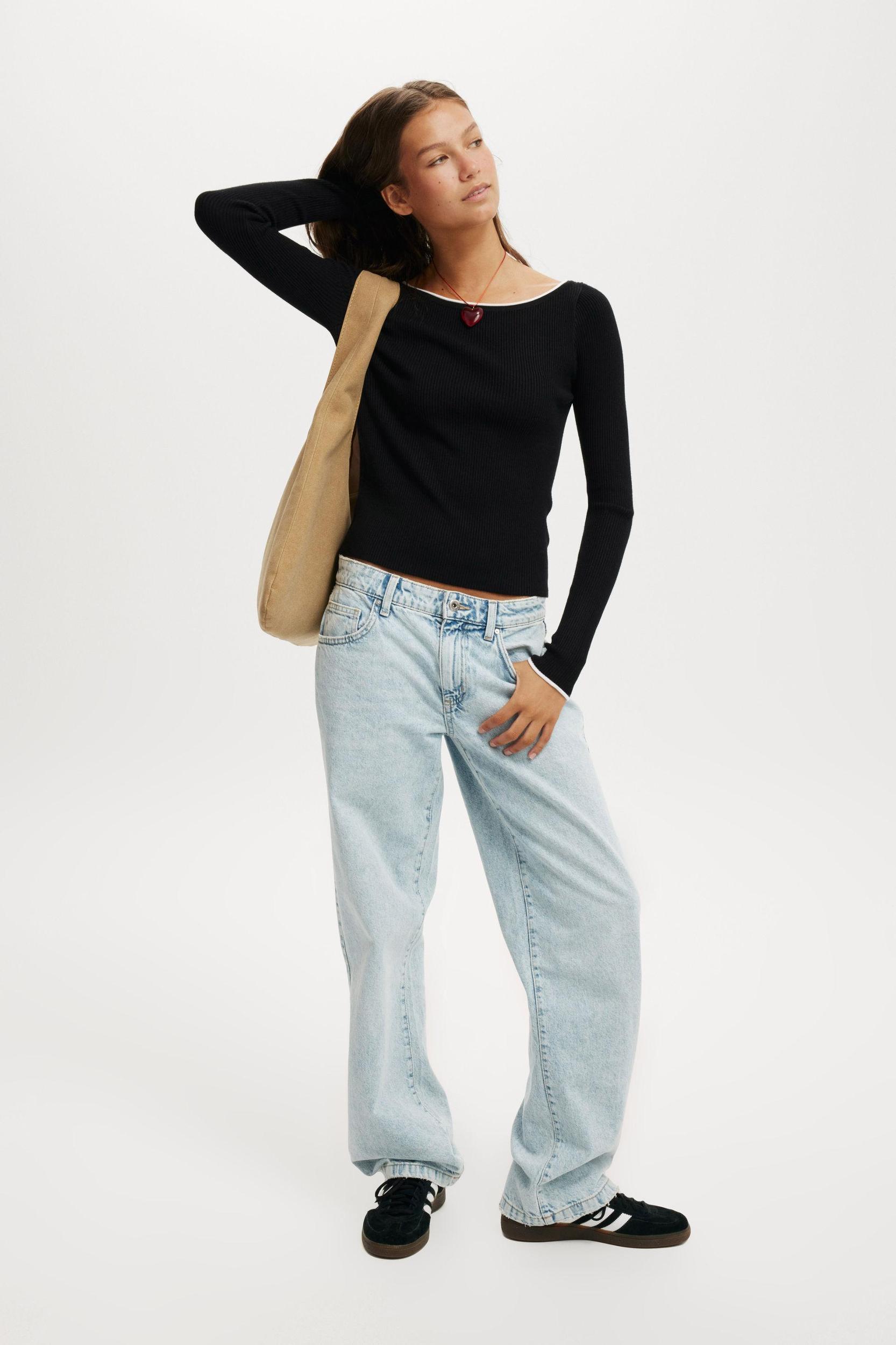 Everfine Boat Neck Knit Long Sleeve Product Image