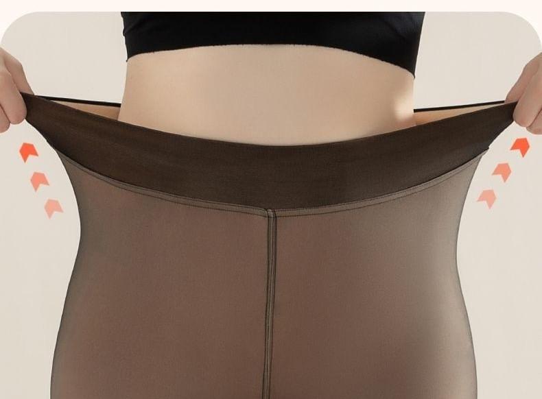 Plus Size Fleece Lined Plain Tights Product Image