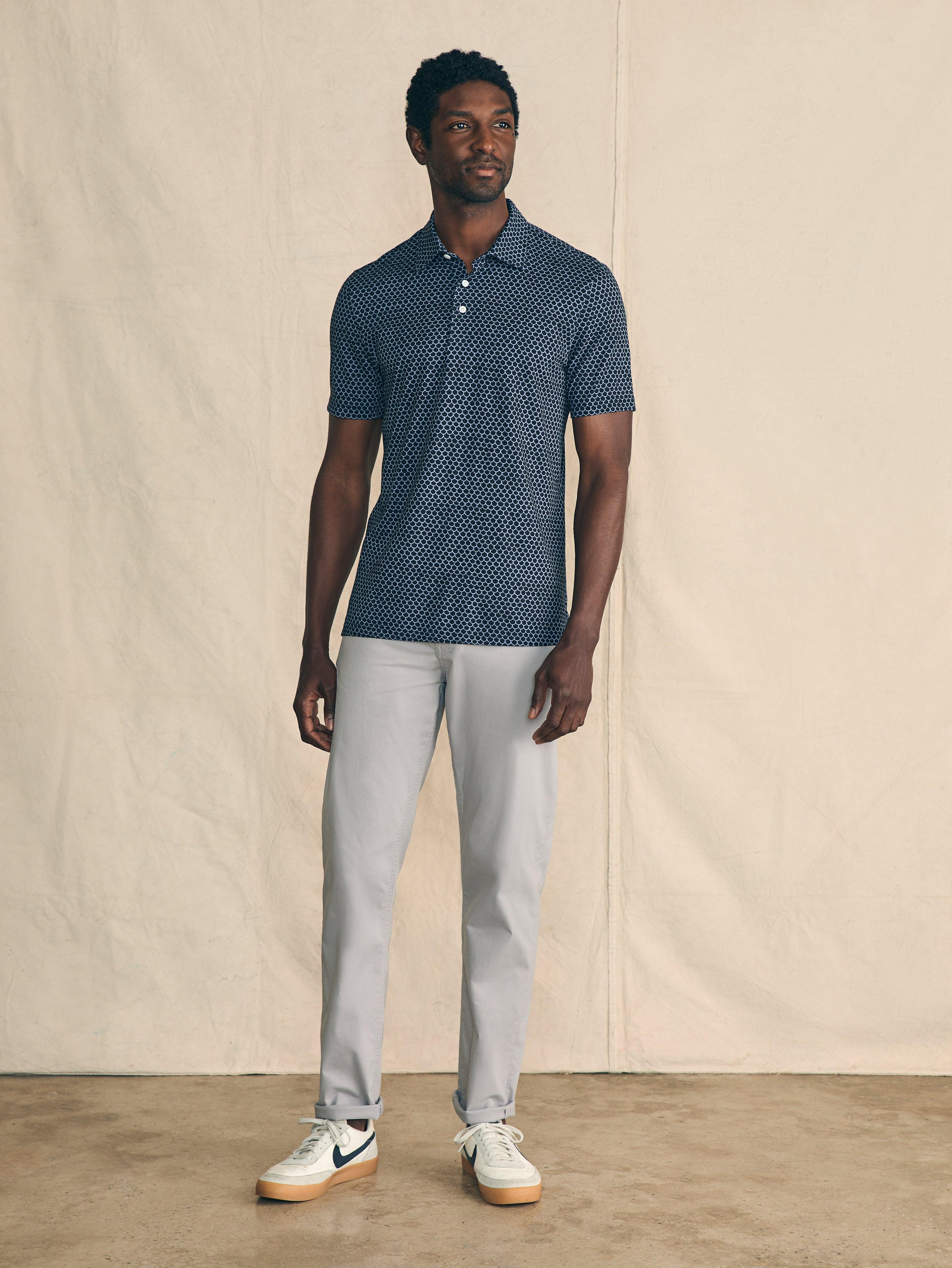 Movement™ Short-Sleeve Pique Polo Shirt - Midnight Fishscale Male Product Image