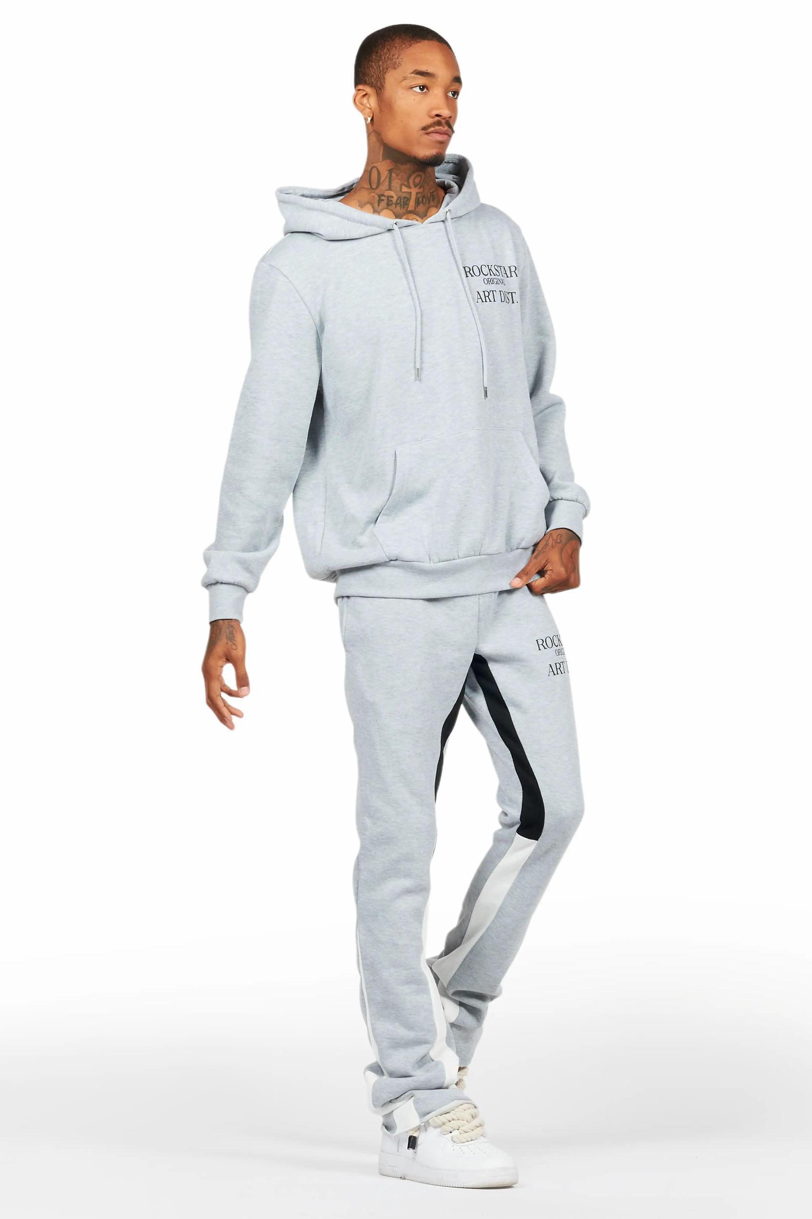 Briggs Heather Grey Hoodie/Stacked Flare Track Set Male Product Image