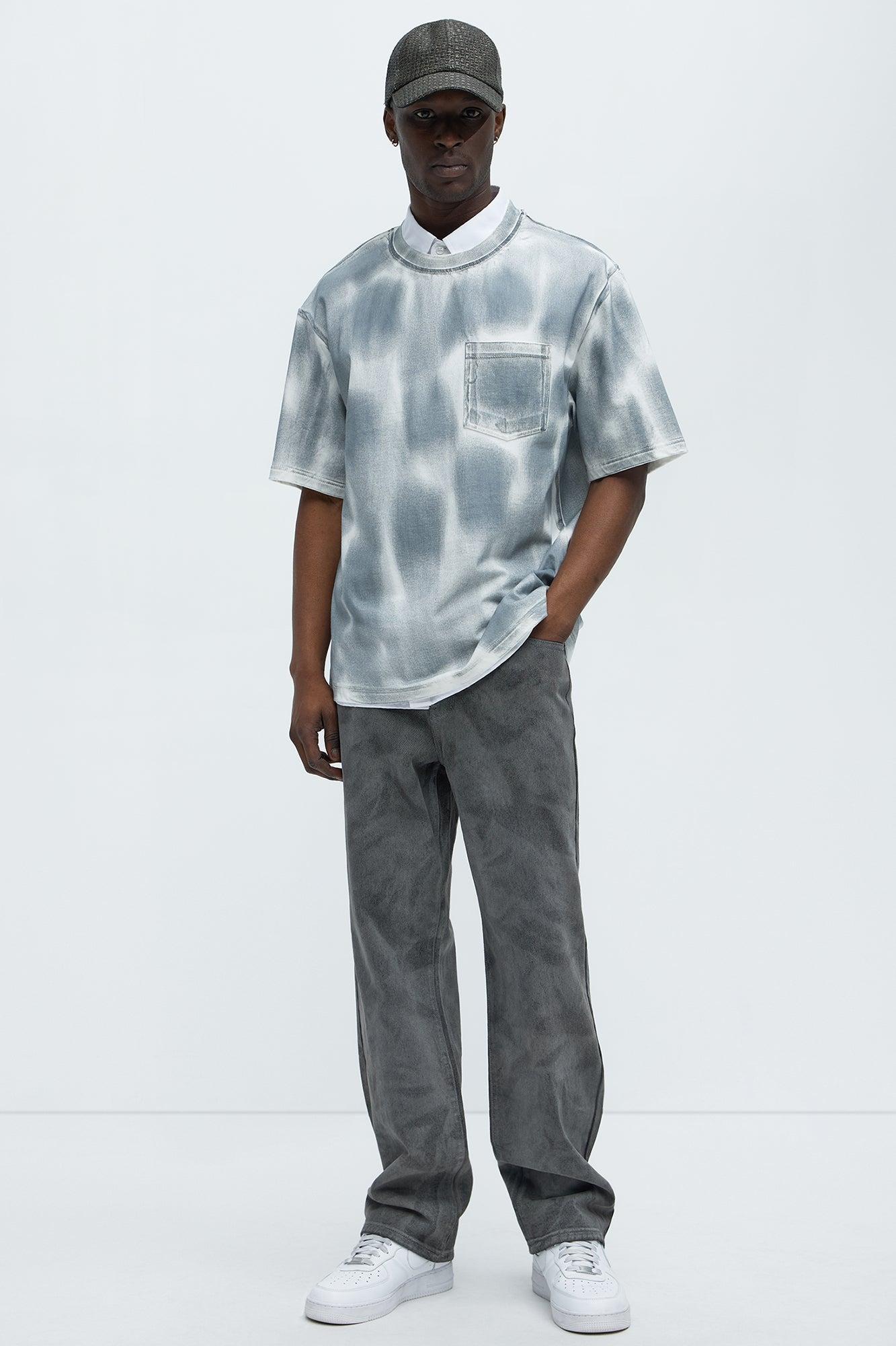Painter Tinted Short Sleeve Tee - Grey/combo Product Image