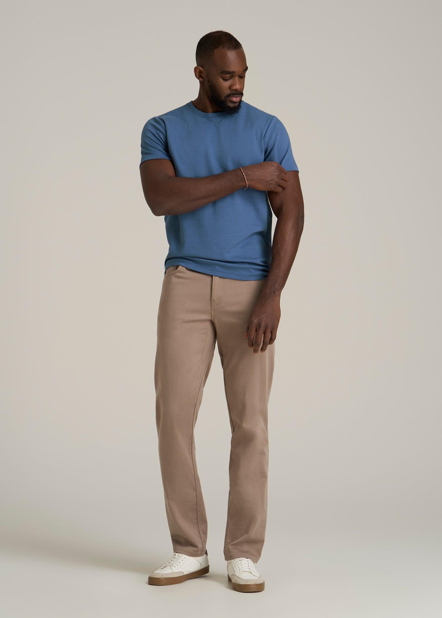 Cloud Knit Waffle Short Sleeve Tee for Tall Men in Deep Cobalt Product Image