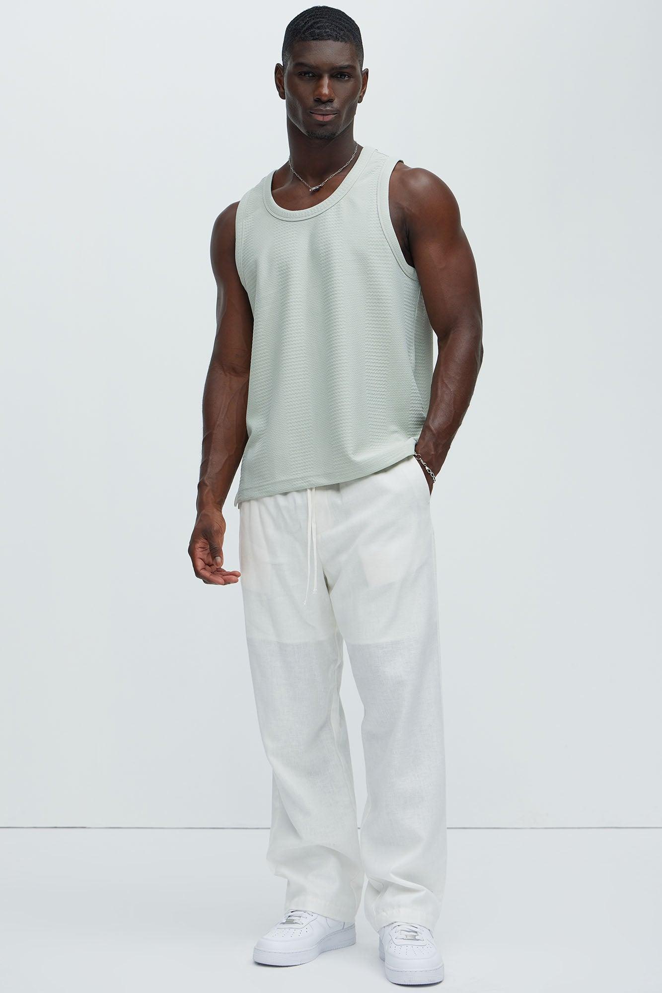 Angelo Textured Tank - Sage Product Image