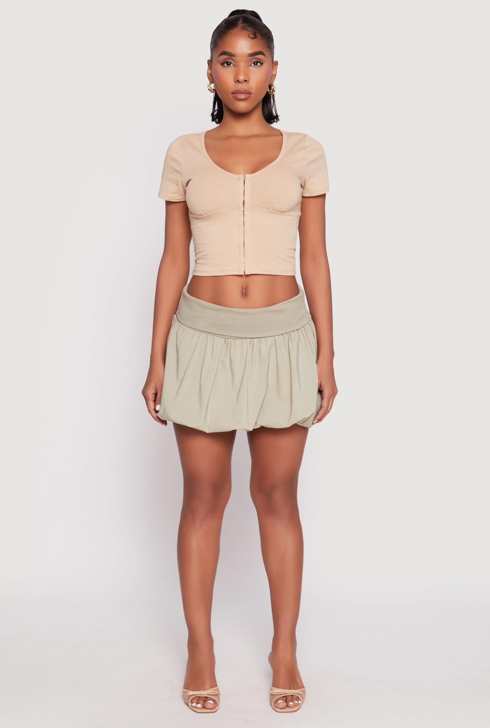 Womens Almost Famous Fold Over Waist Mini Bubble Skirt Product Image