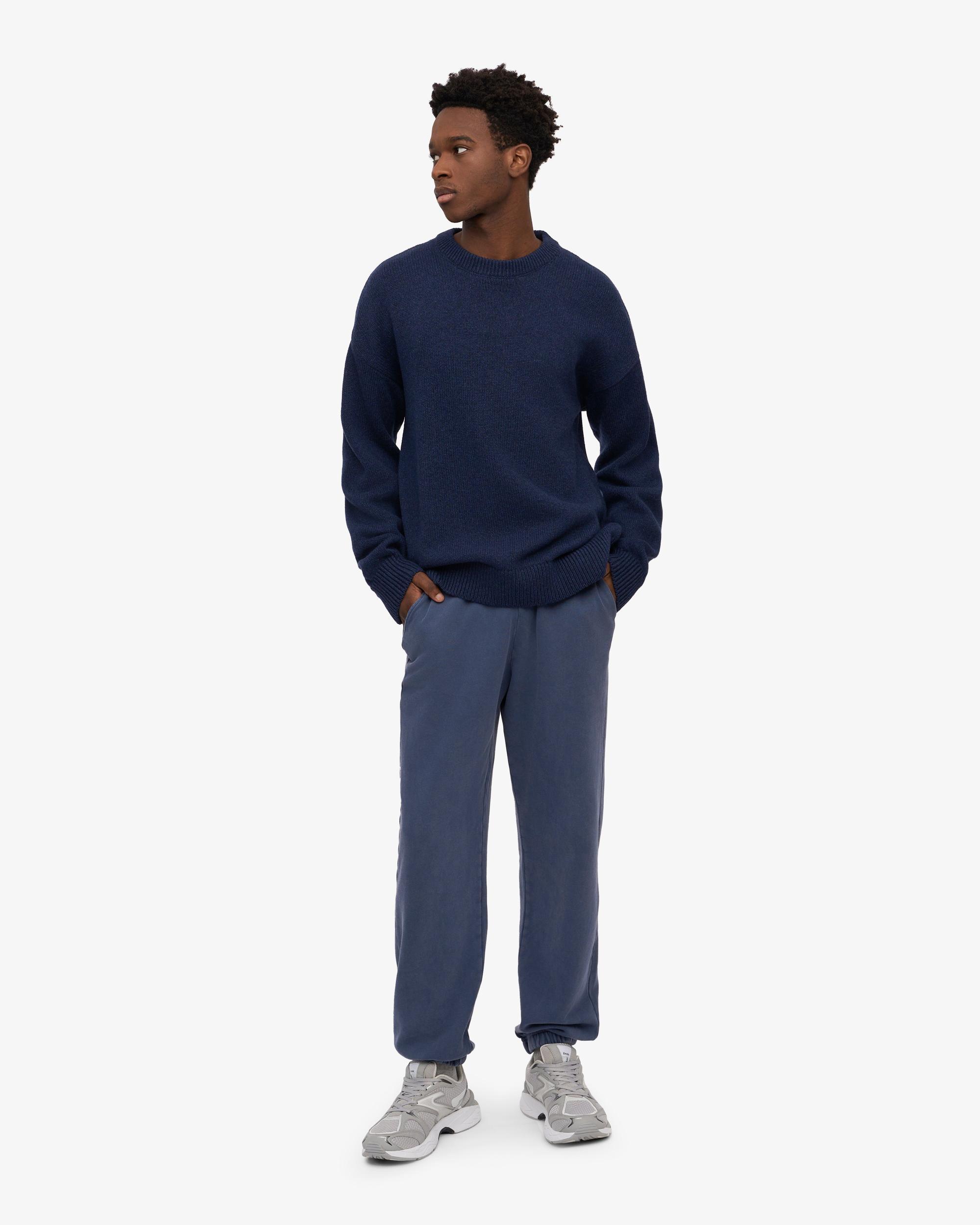 Oversized Merino Wool Crew - Deep Black Product Image