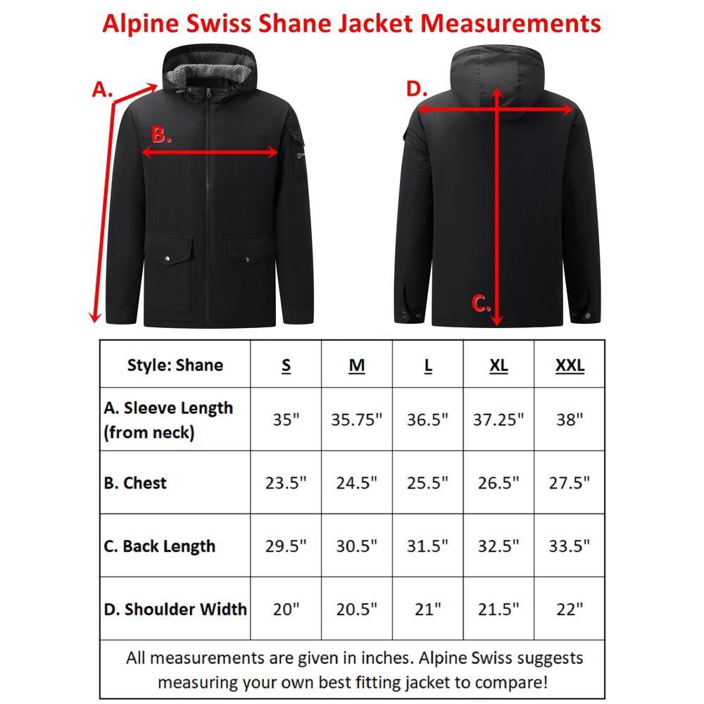 Alpine Swiss Shane Mens Faux Shearling Lined Parka Hooded Winter Coat Cargo Utility Jacket Product Image