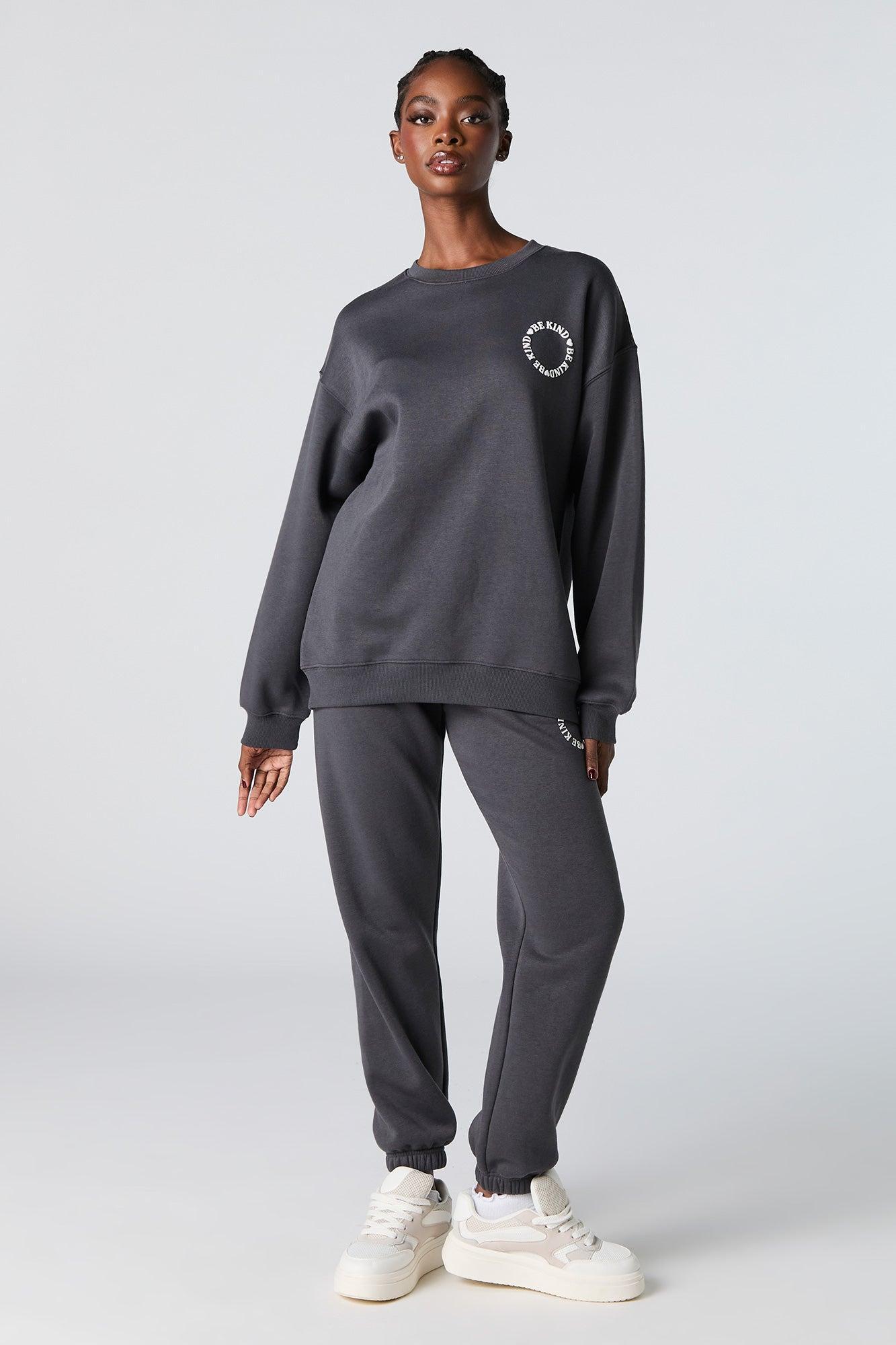 Oversized Graphic Fleece Sweatshirt Female Product Image