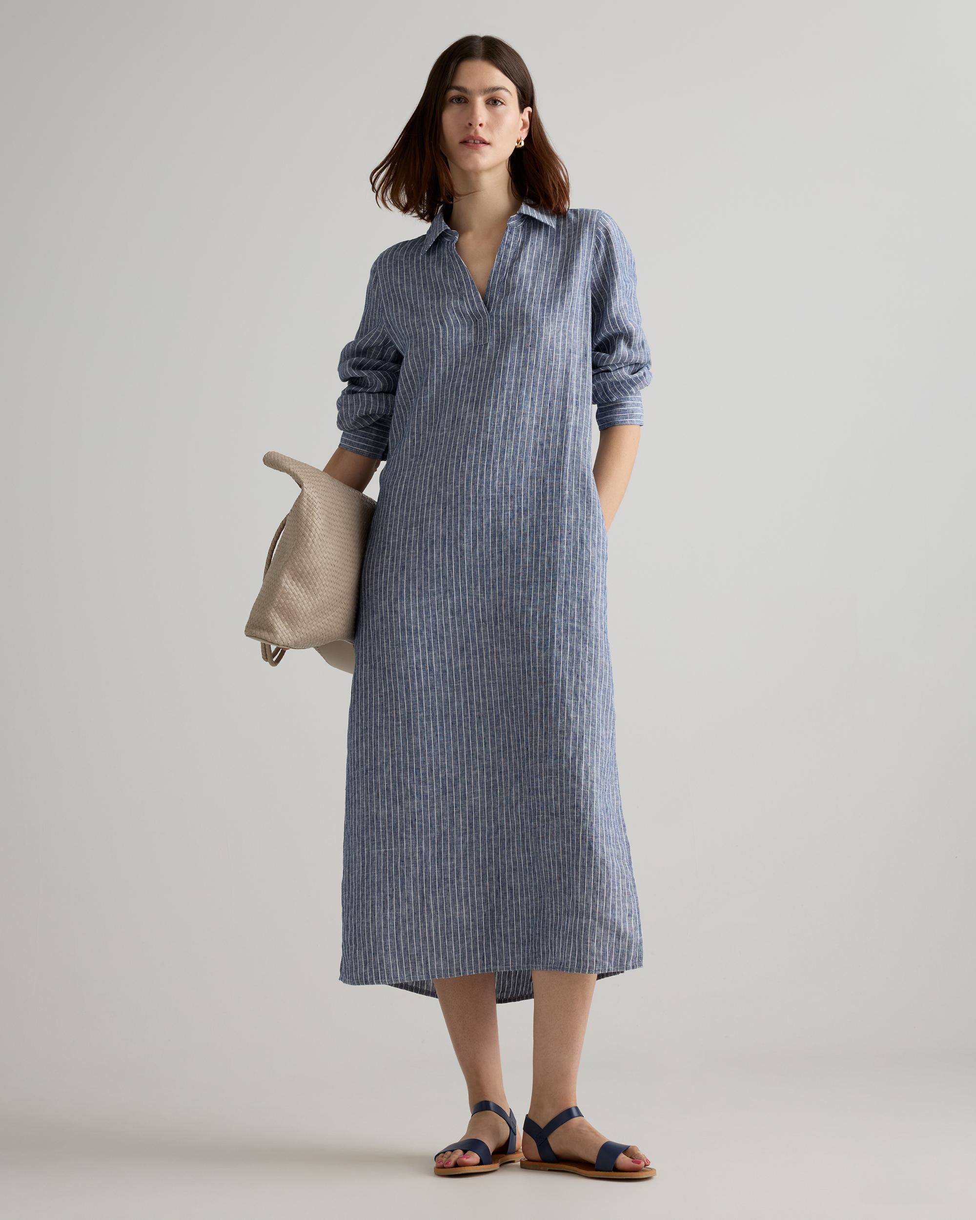 Quince | Women's 100% European Linen Popover Maxi Dress Size XS Product Image