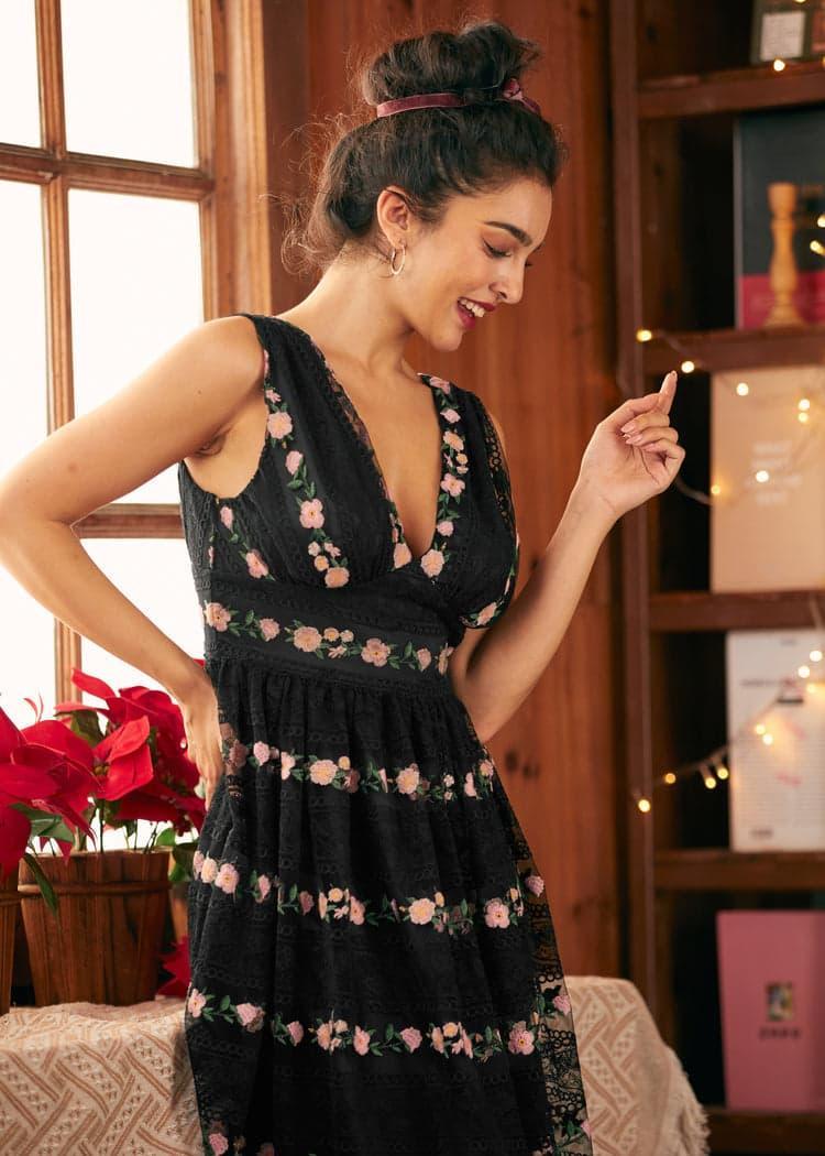 Enchanted Evening V-Neck Maxi Dress Product Image