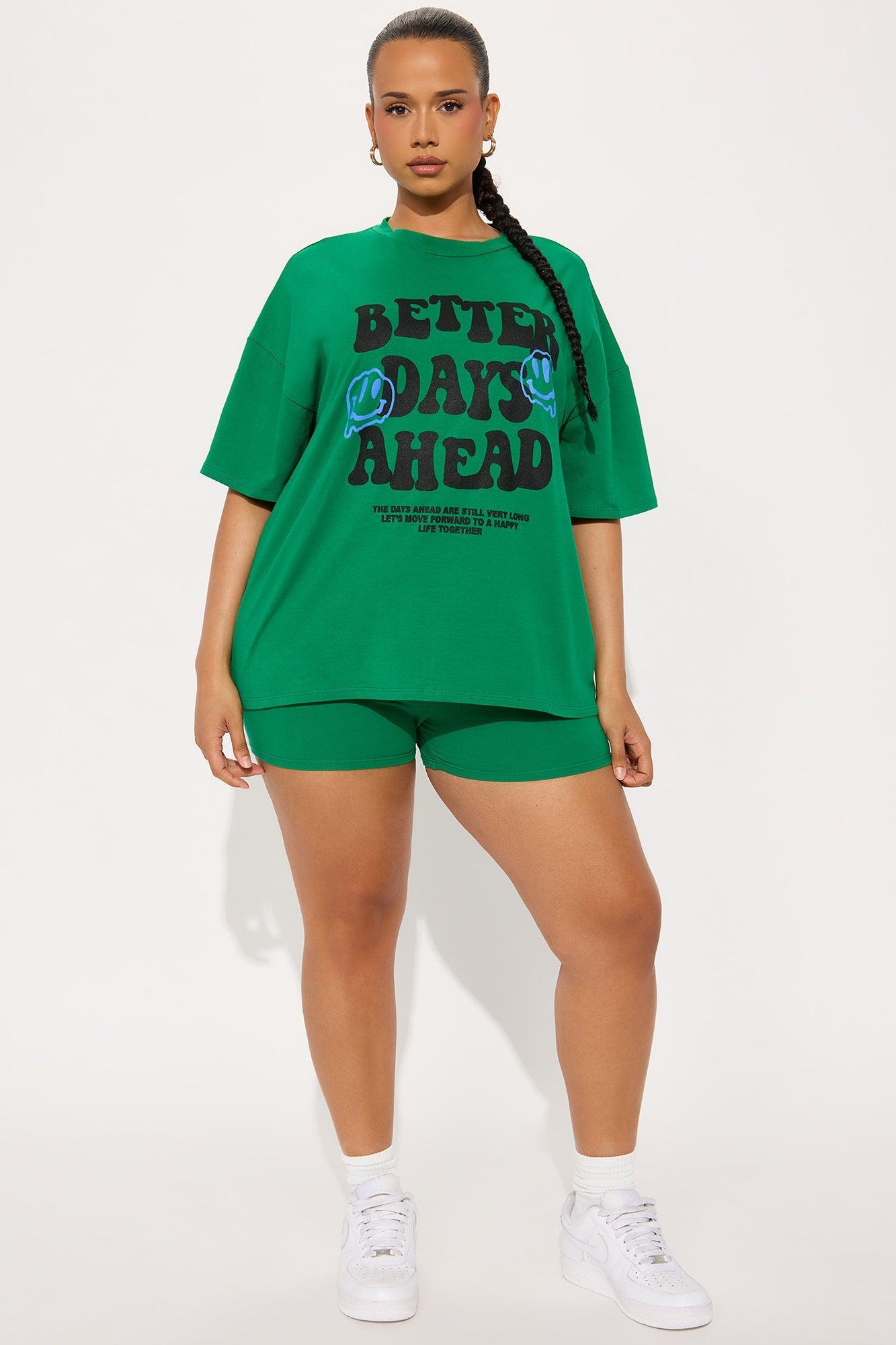 Better Days Ahead Short Set - Kelly Green Product Image