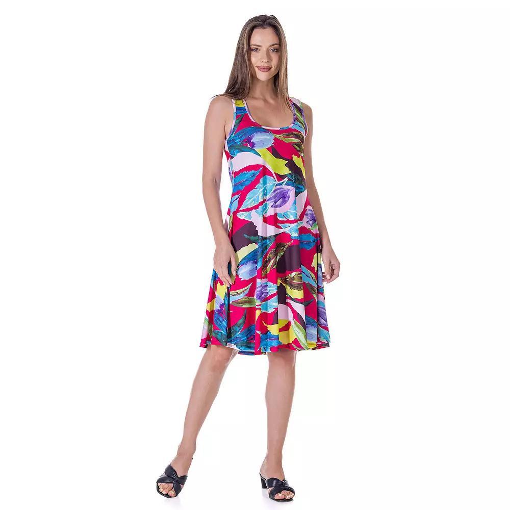 Women's 24Seven Comfort Apparel Sleeveless Tank Swing Dress, Size: 1XL, Red Team Product Image