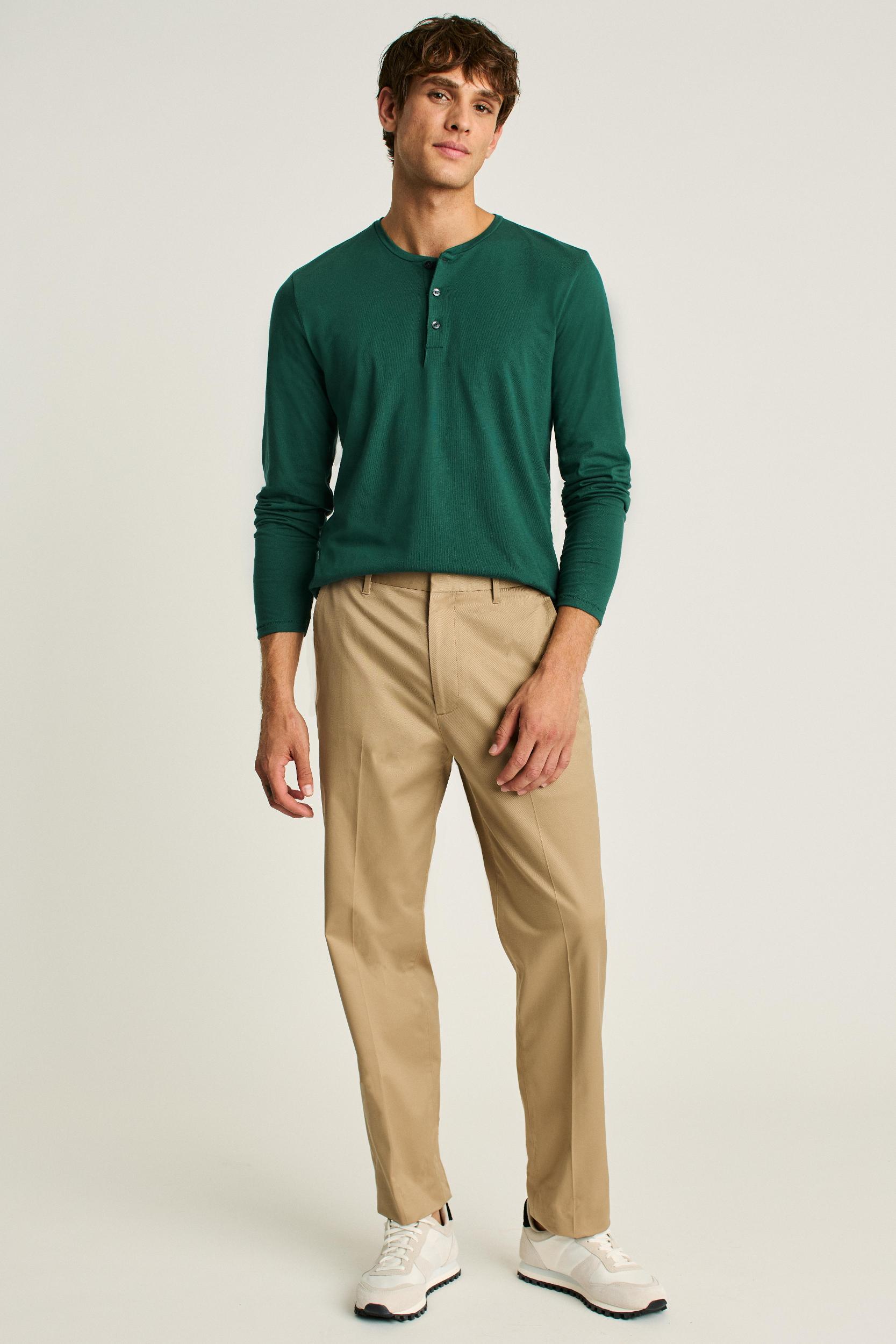 Pima Performance Long Sleeve Henley Product Image