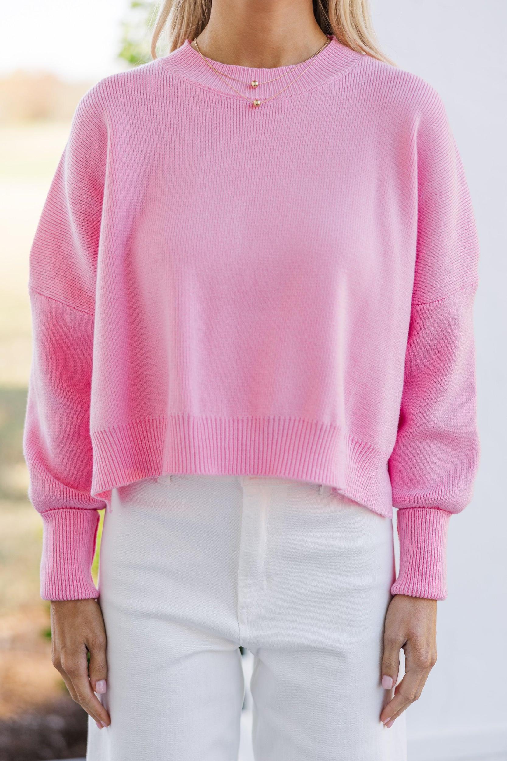 Perfectly You Pink Cropped Sweater Female Product Image