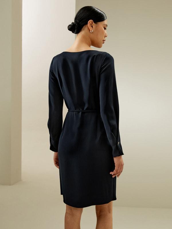 Boatneck Midi Dress with Belt Product Image