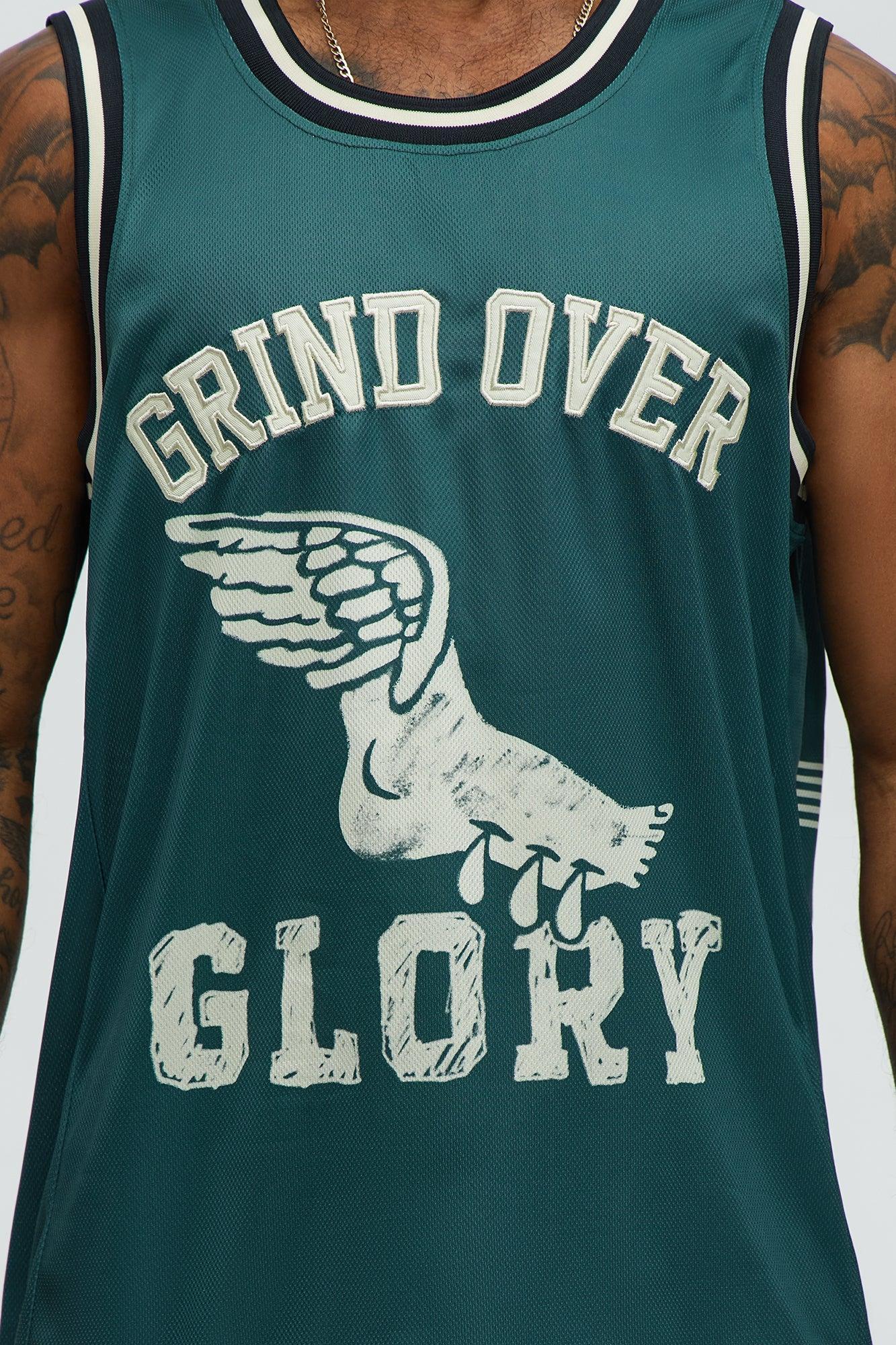 Basketball Jersey Grind Over Glory Tank Top - Green Product Image