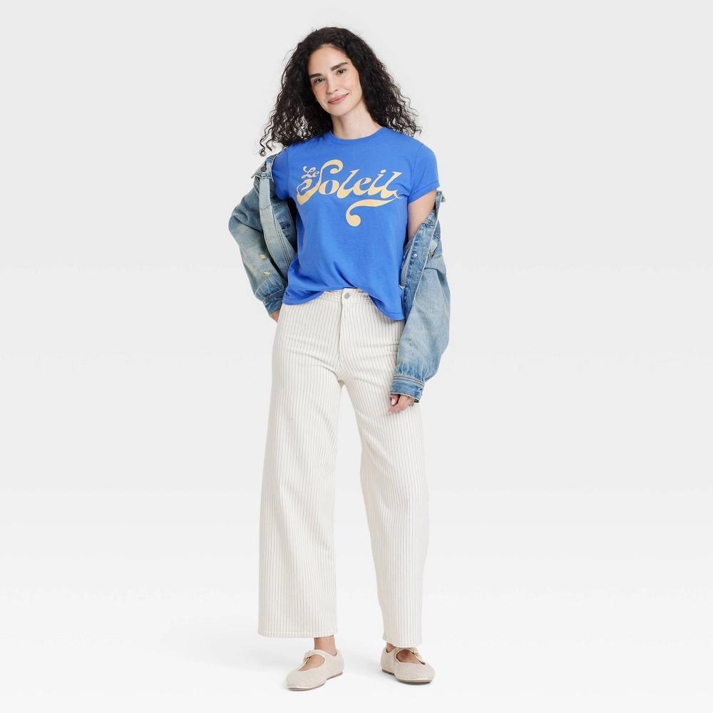 Women's Short Sleeve Pullover Graphic T-Shirt - Universal Thread™ Blue S: Relaxed Fit, Crew Neck, Jersey Fabric Product Image