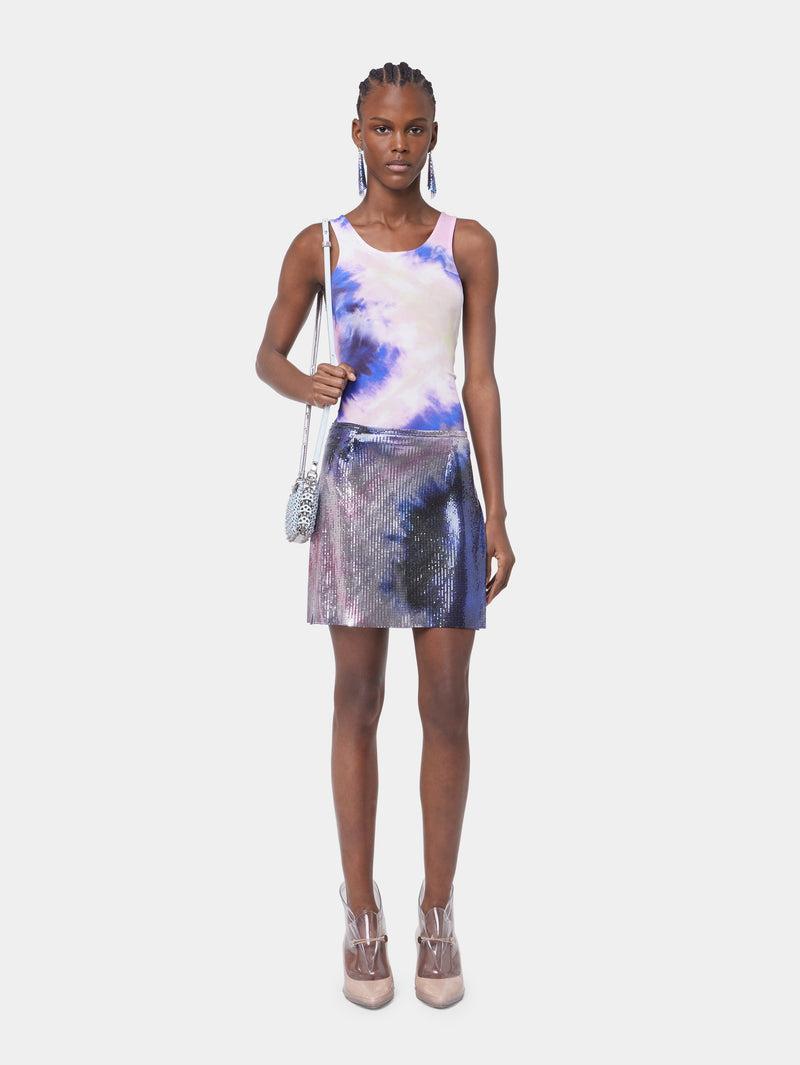 PINK TIE-DYE TANK TOP IN PRINTED JERSEY Product Image