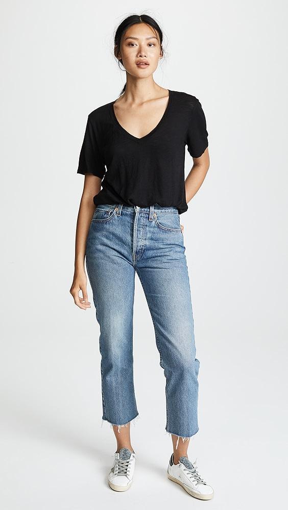 Splendid Cotton Modal Slub V Tee | Shopbop Product Image