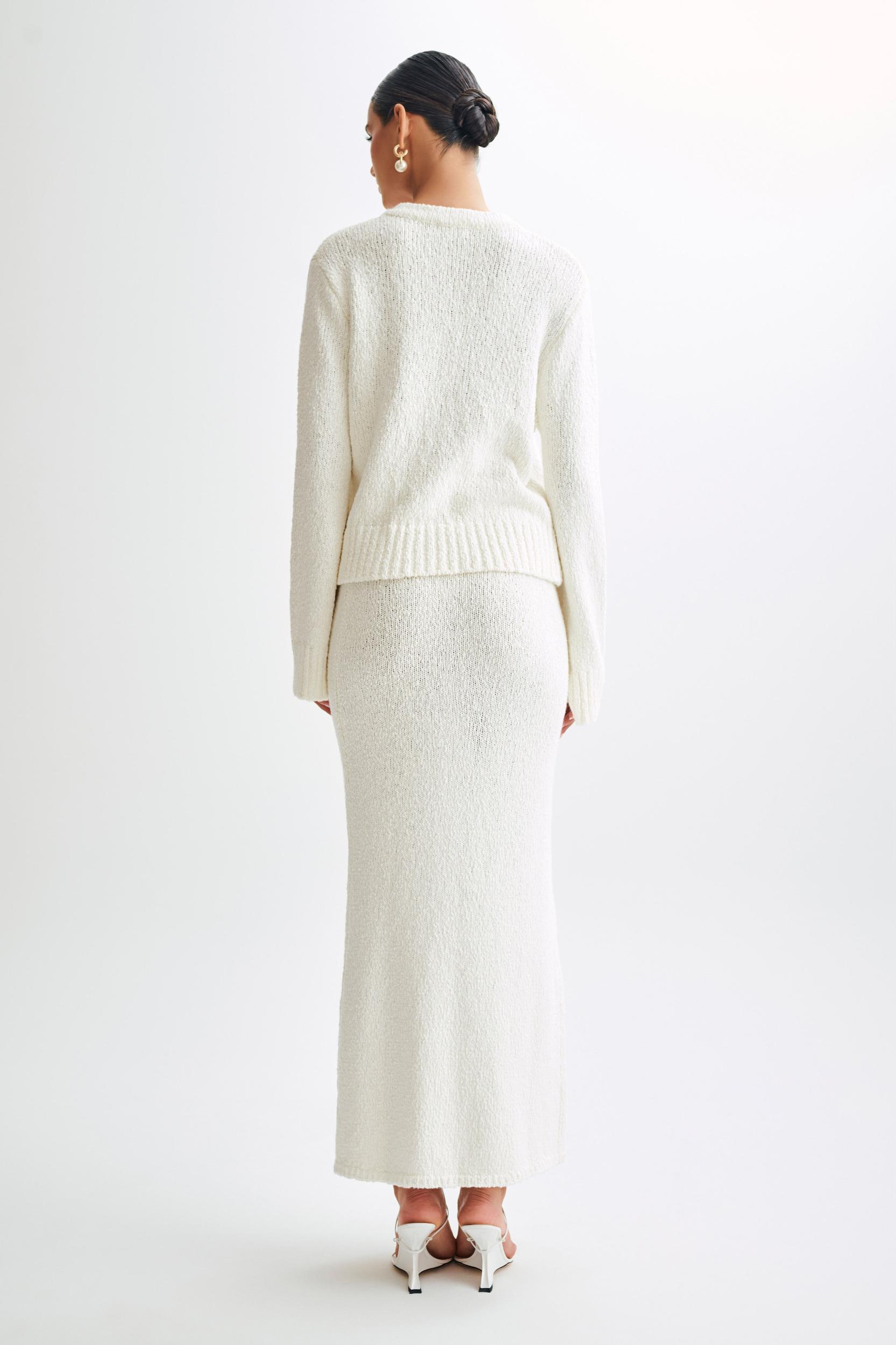 Moira Boucle Maxi Skirt - White Product Image