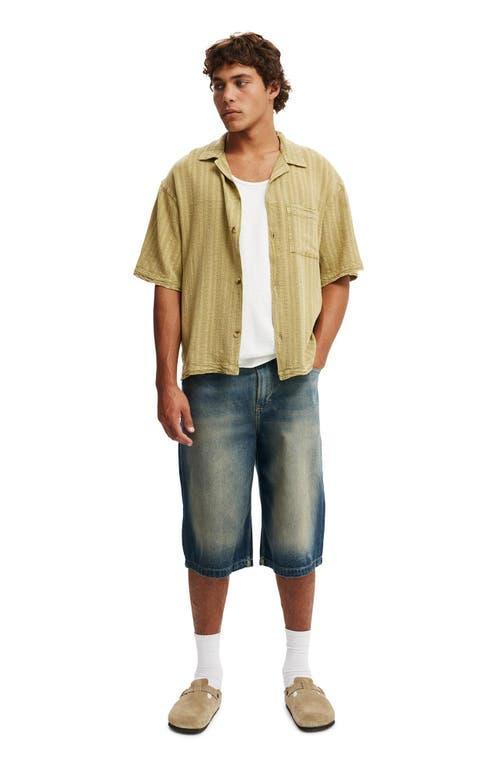 Cotton On Men's Washed Box Fit Short Sleeve Shirt in Washed Green at Nordstrom, Size Small Product Image