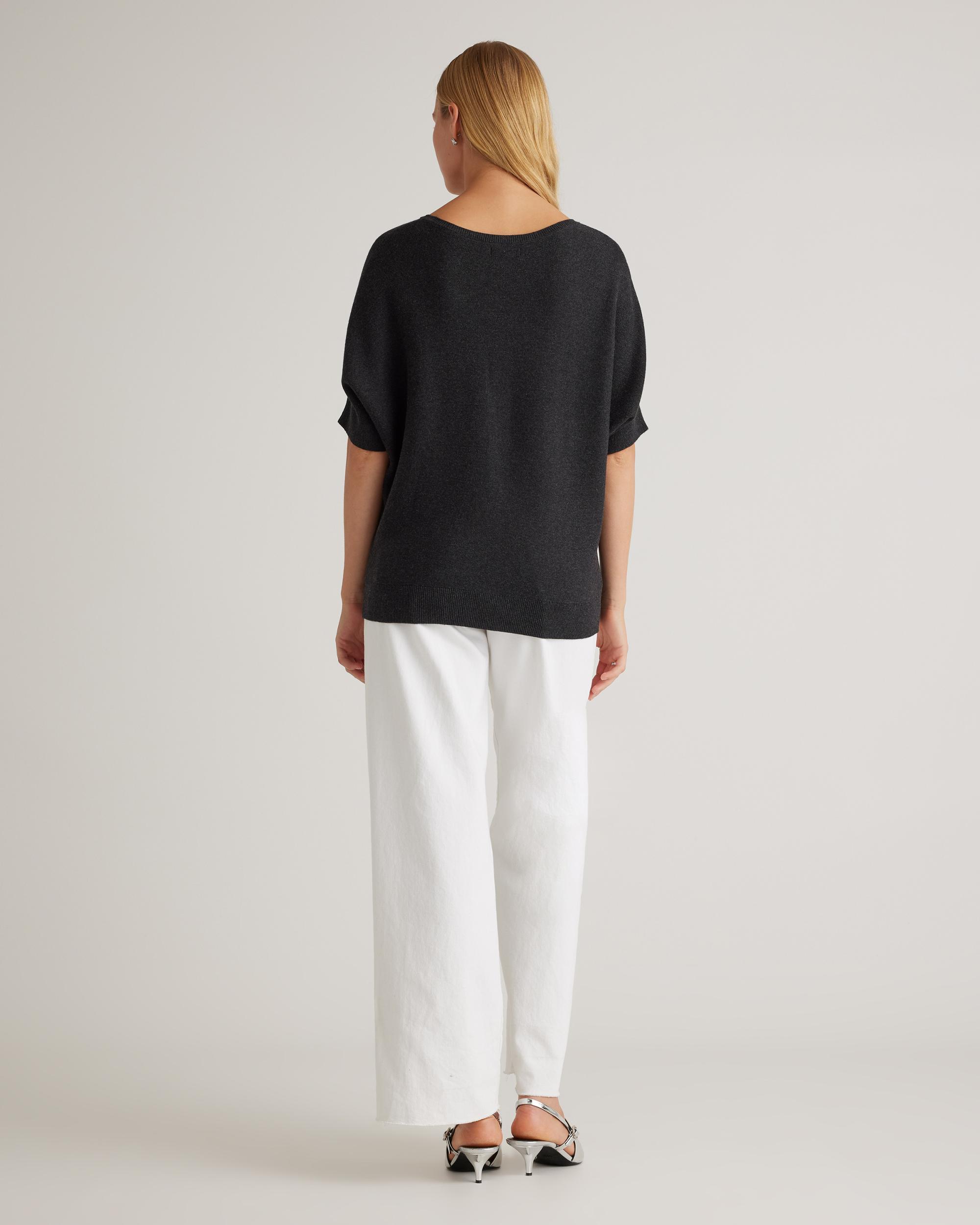 Quince | Women's Lightweight Cotton Cashmere Link-Stitch Dolman Sweater Size XL Product Image