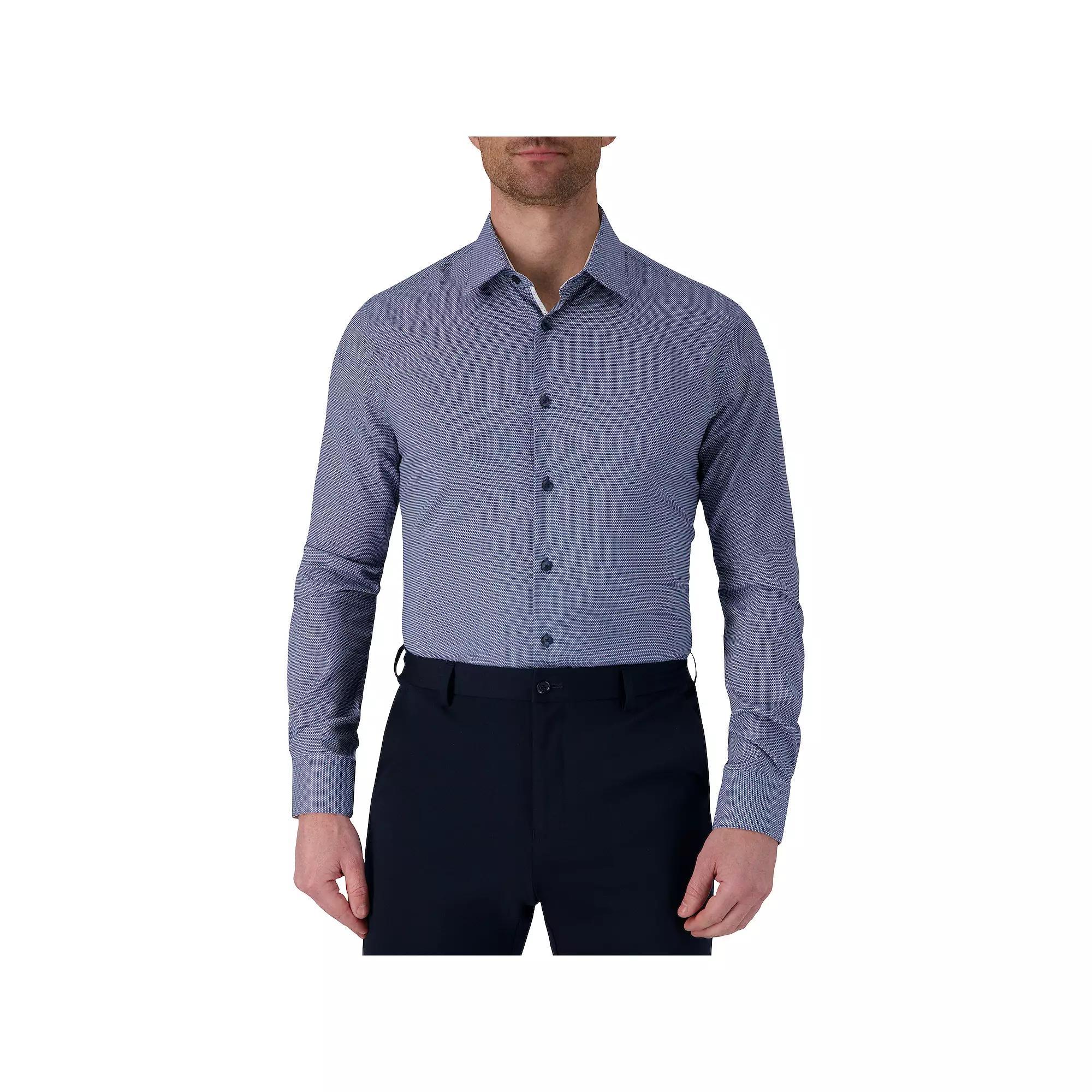 Men's Report Collection Slim-Fit Performance Dress Shirt, Size: 17.5-34/35, Blue Geo Product Image