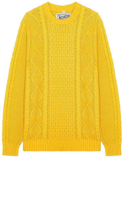 Schott Cableknit Sweater in Yellow Product Image