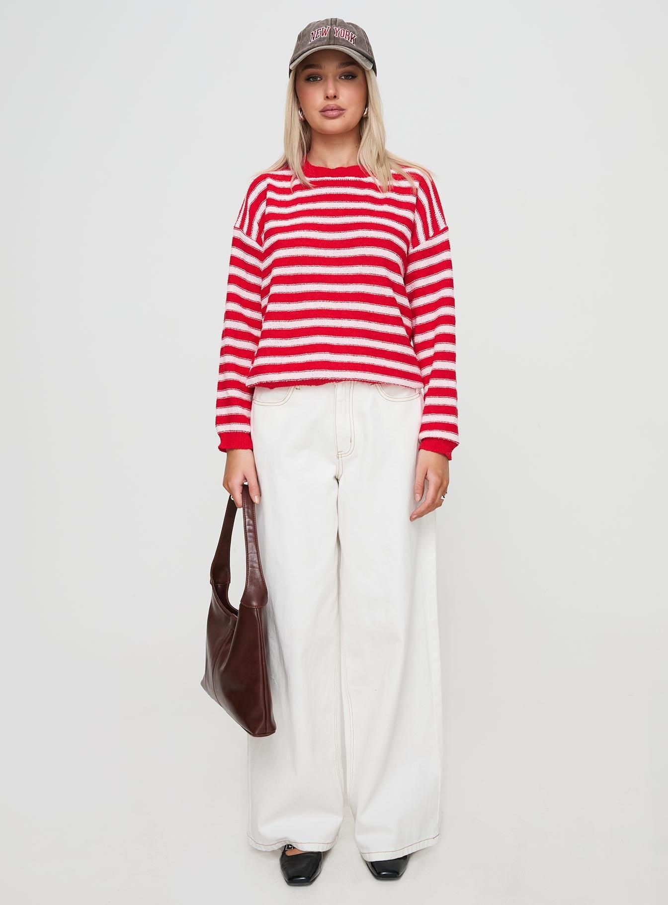 Freeze Knit Sweater Red Product Image