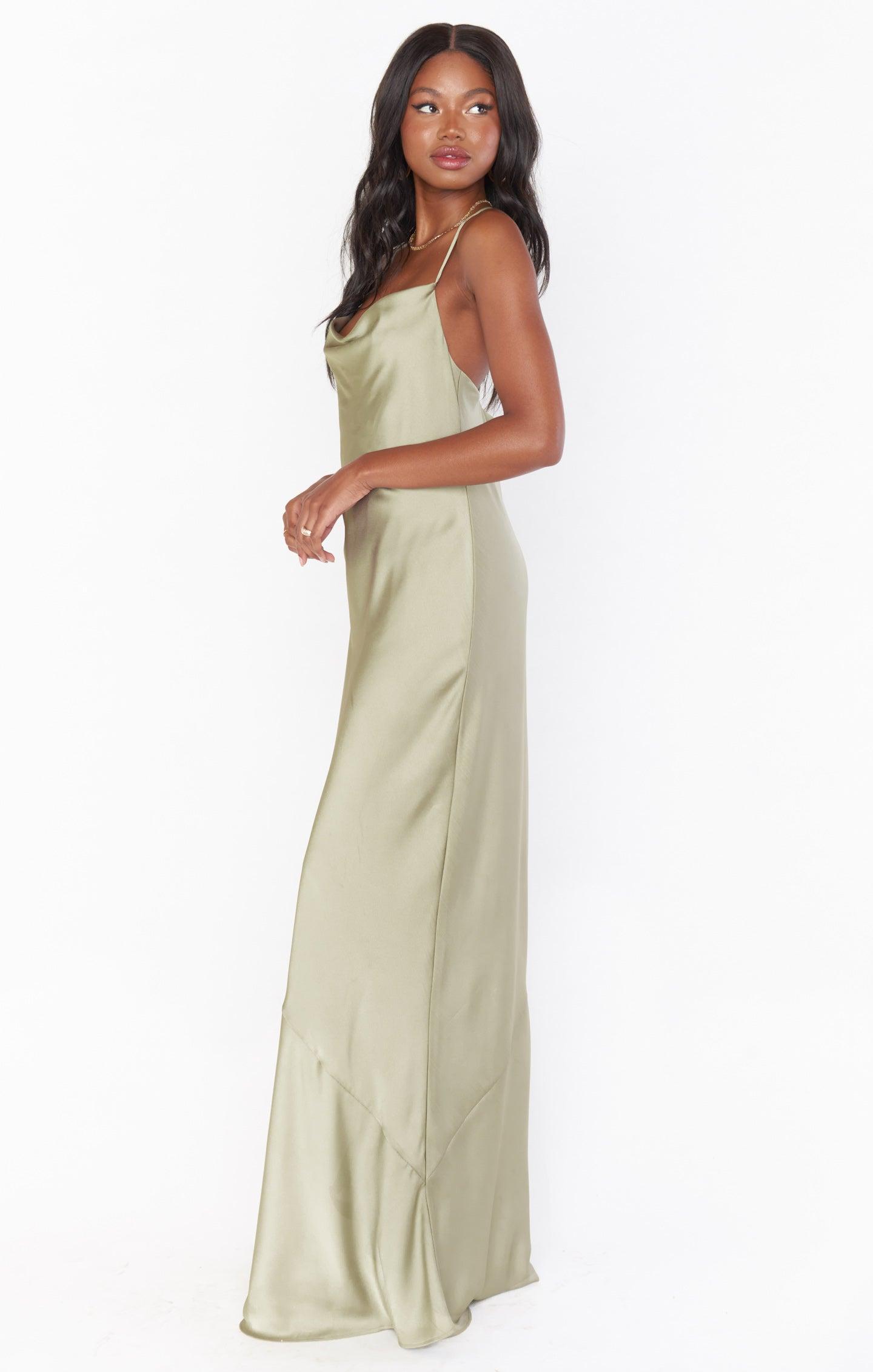 Tuscany Maxi Slip Dress ~ Rose Gold Luxe Satin Product Image