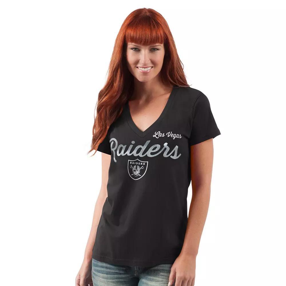 Women's G-III 4Her by Carl Banks Black New Orleans Saints Post Season V-Neck T-Shirt, Size: Large Product Image
