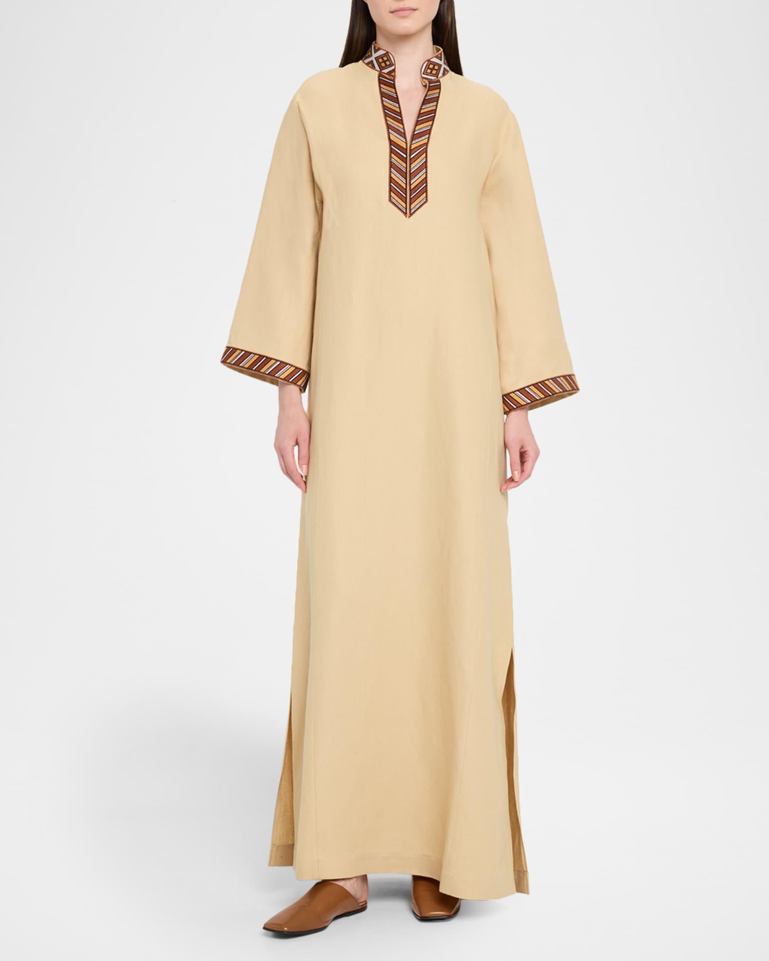 Tilde Stripe-Trim Long-Sleeve Maxi Dress Product Image